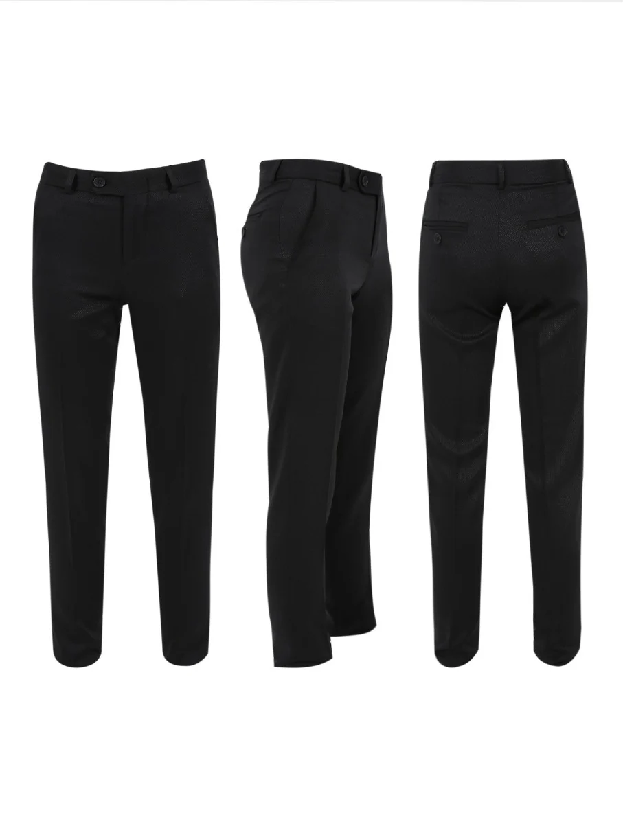 Boys Slim Fit Formal Suit - Black - Image 9