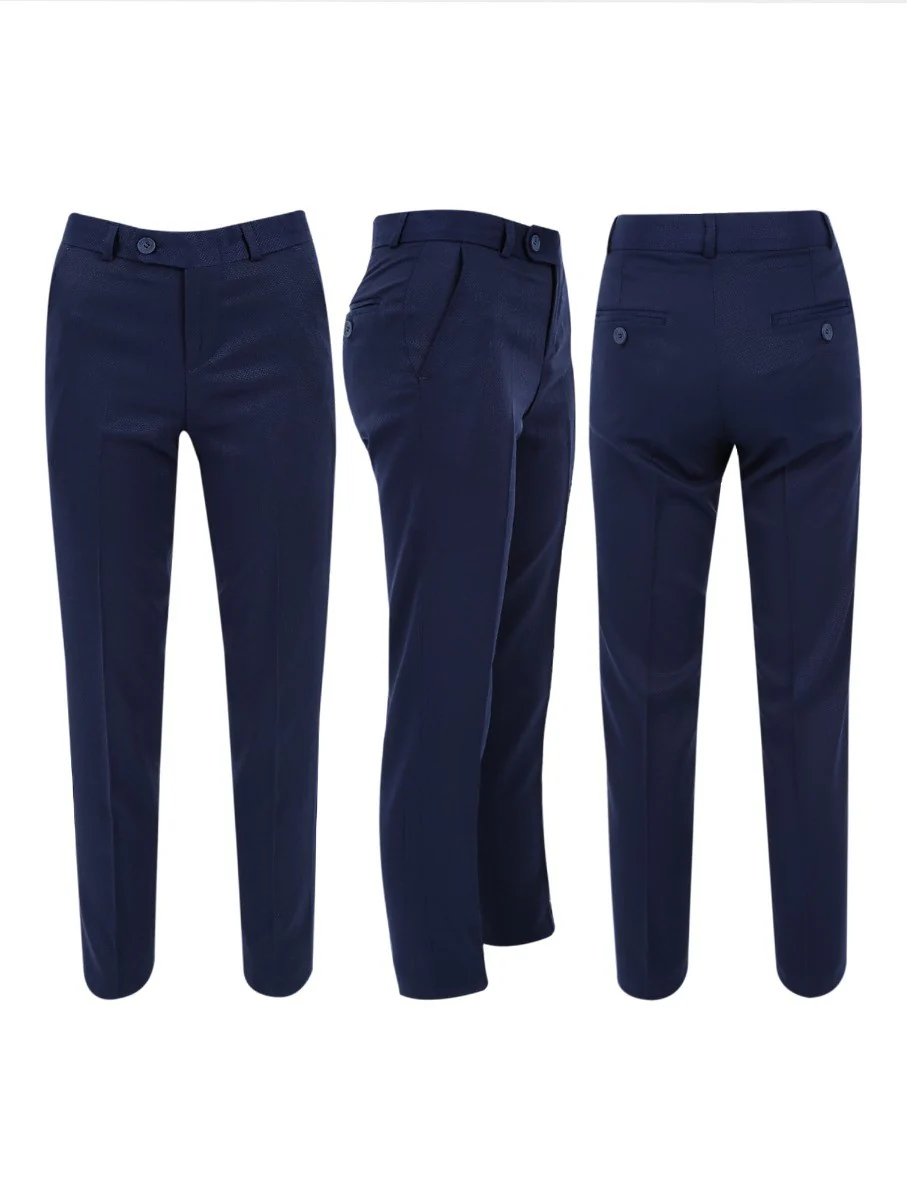 Boys Slim Fit Formal Suit - Royal Blue - Image 11