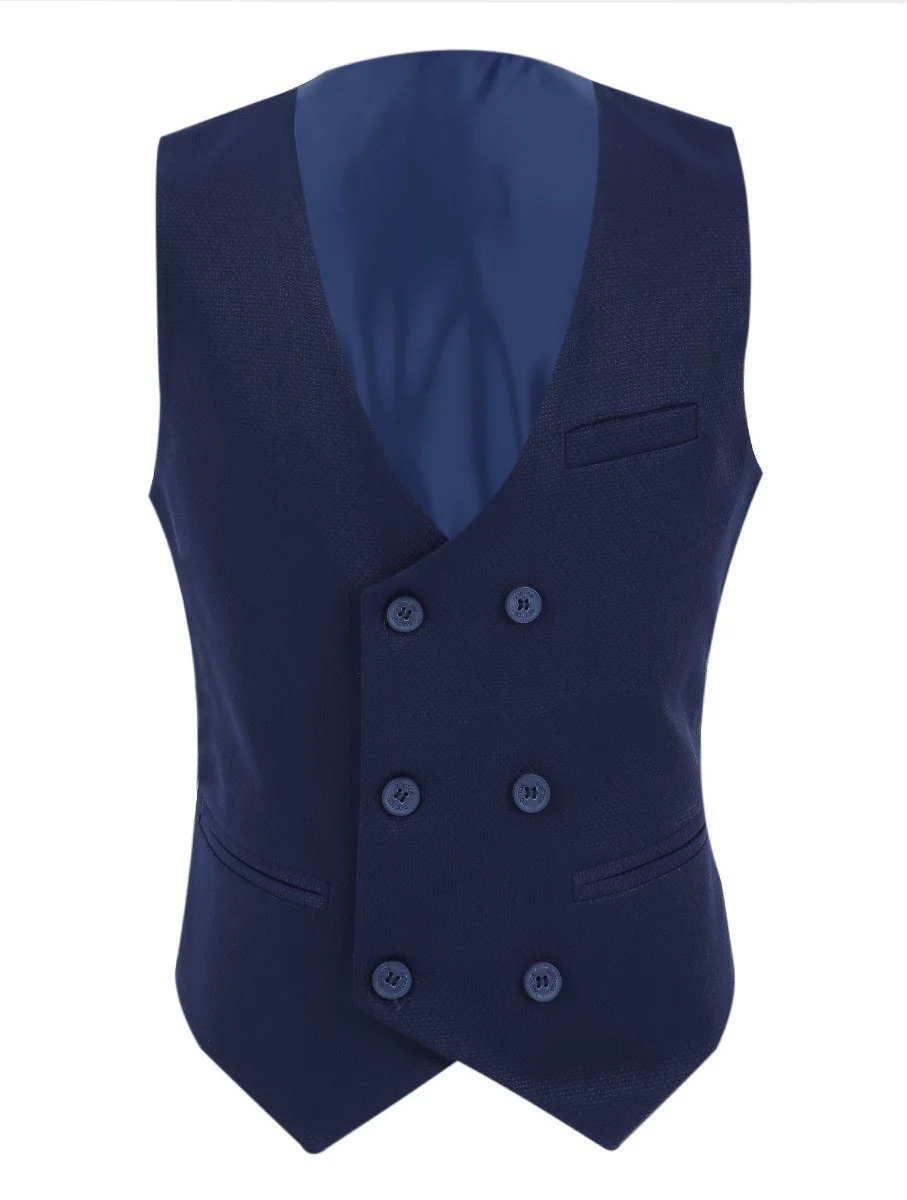 Boys Slim Fit Formal Suit - Royal Blue - Image 9