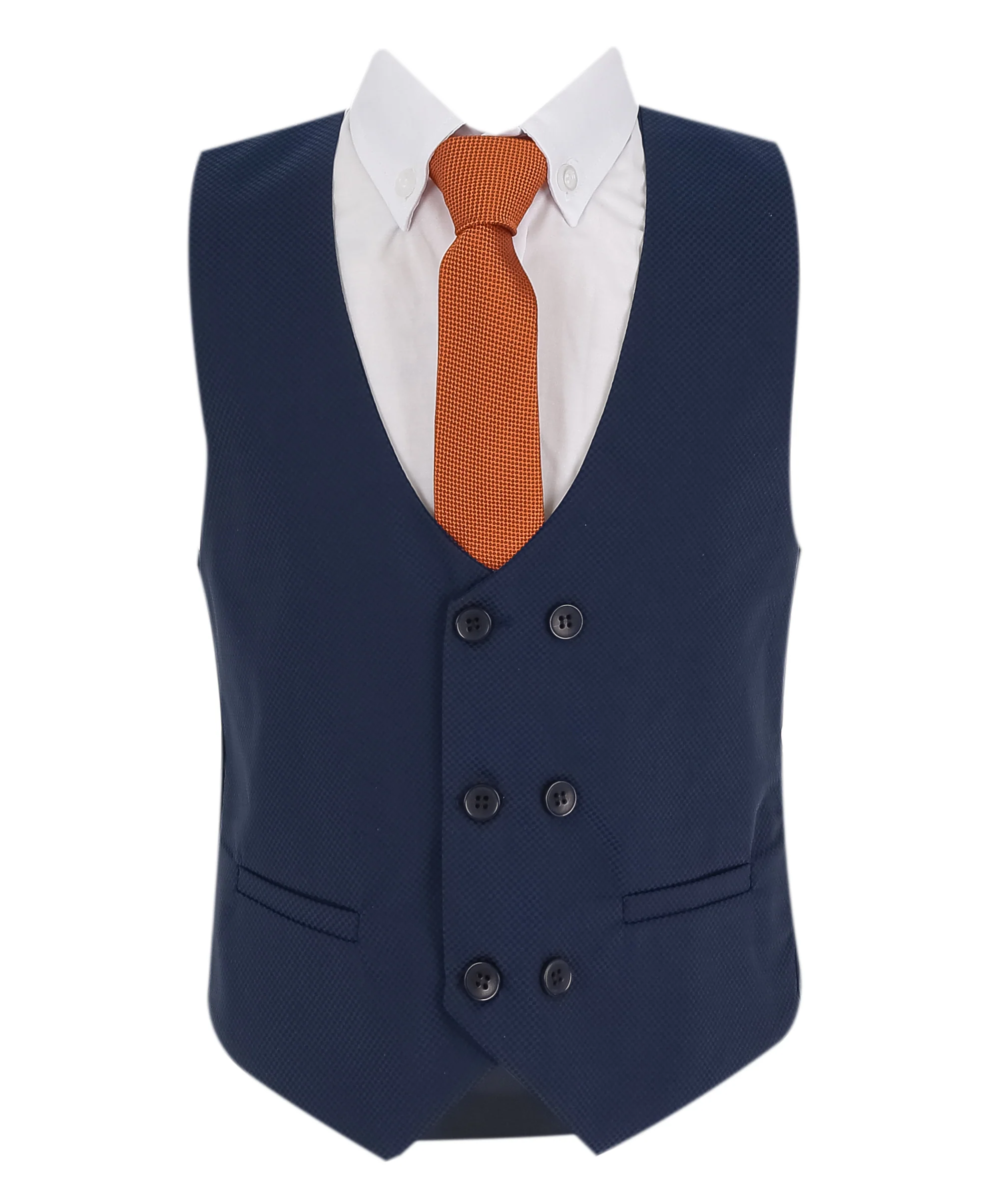 Boys Slim Fit 7 Piece Full Suit Set - Kenny - Parliament Blue - Image 8