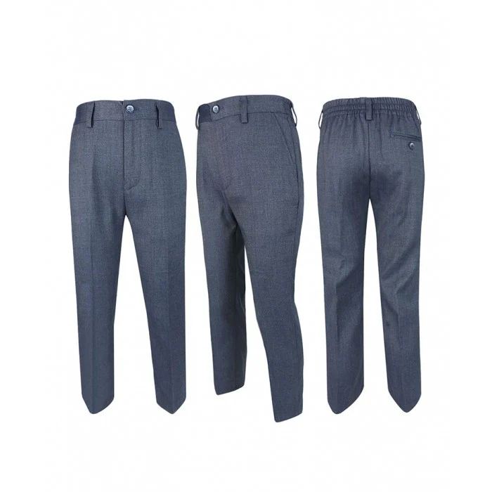 Boys Denim Look Slim Fit Formal Suit - STEELE Blue - Steel Blue - Image 5