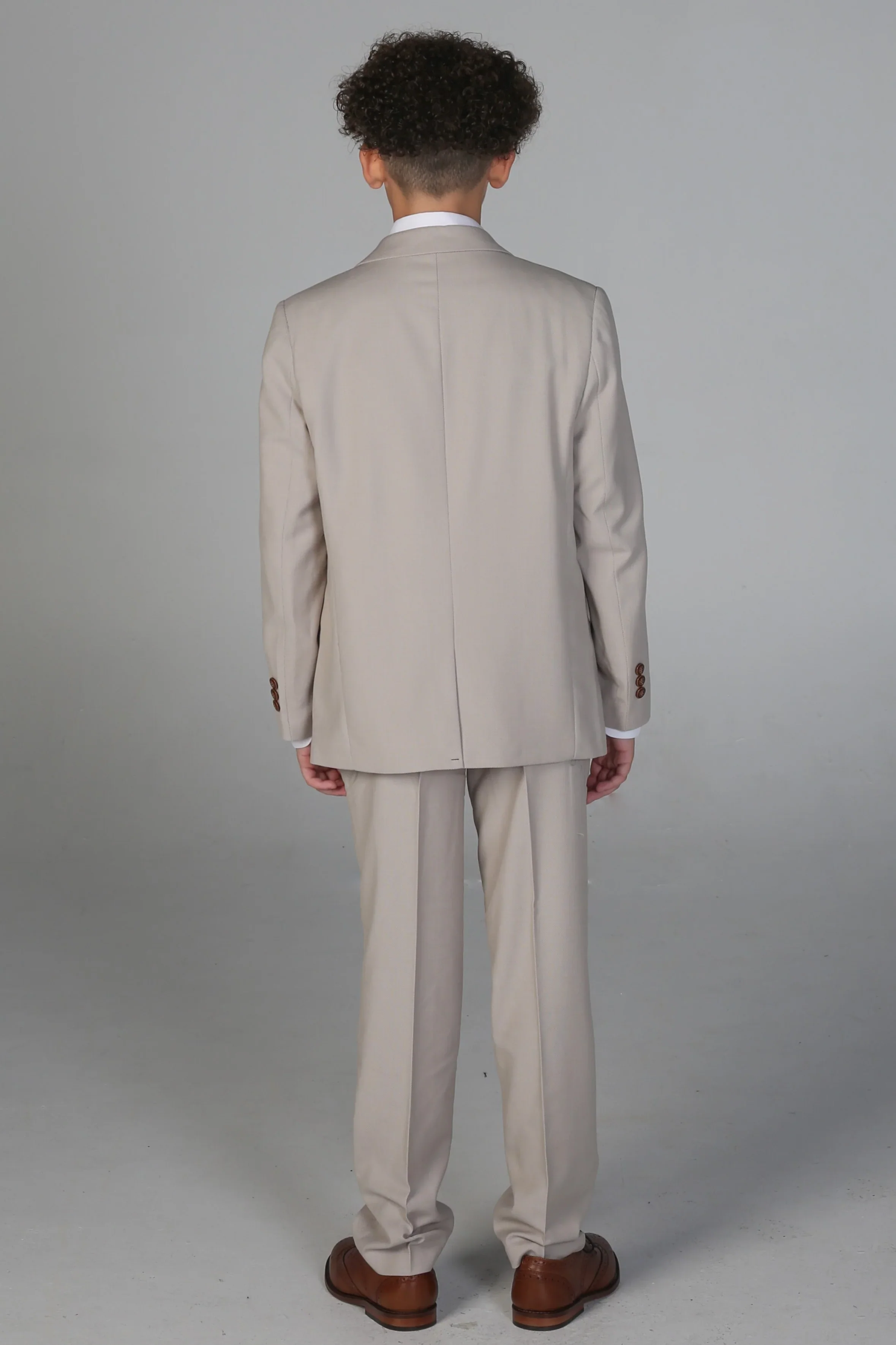 Boys Tailored Fit Suit - MAYFAIR - Stone Beige - Image 3