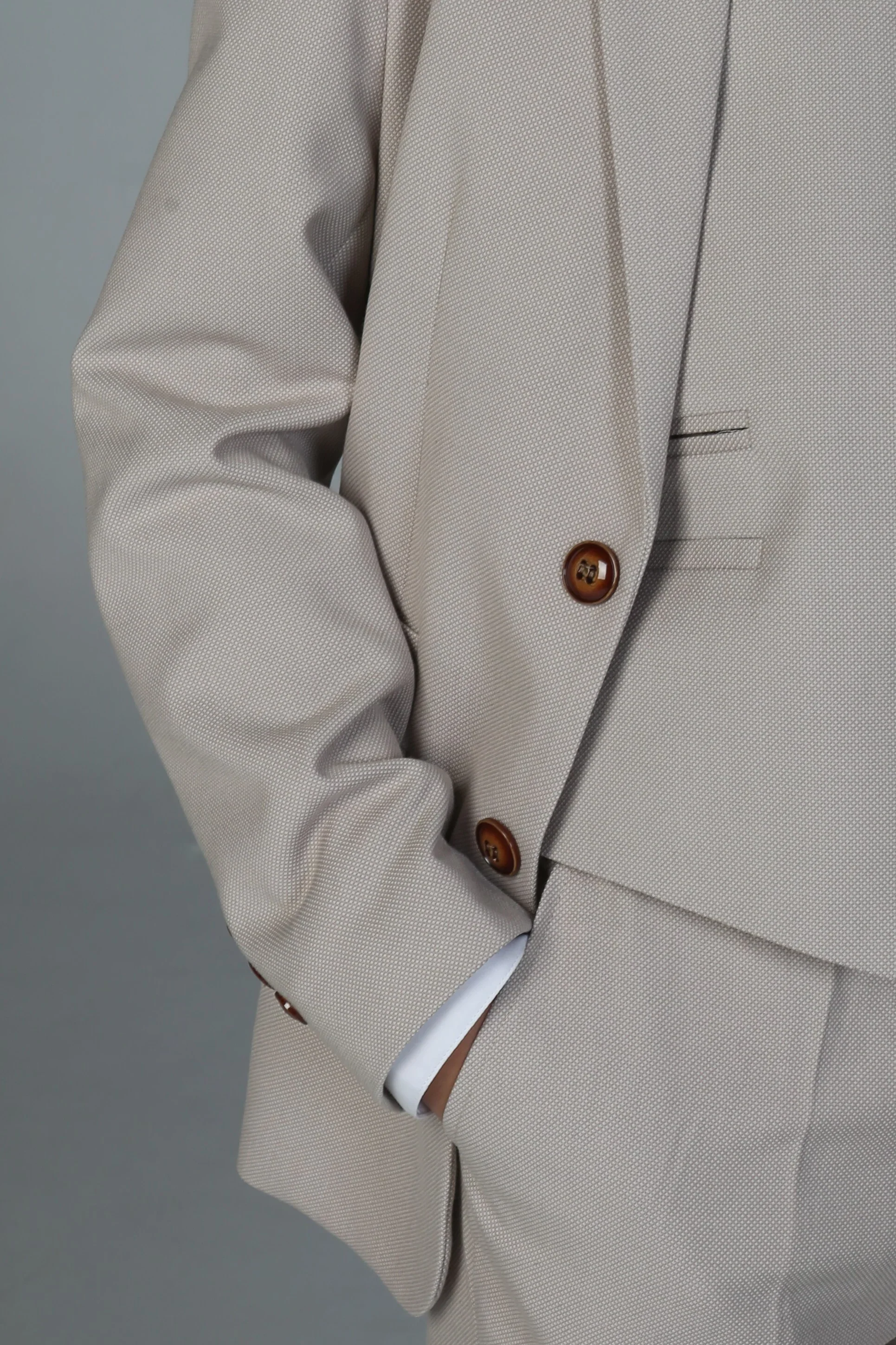 Boys Tailored Fit Suit - MAYFAIR - Stone Beige - Image 7