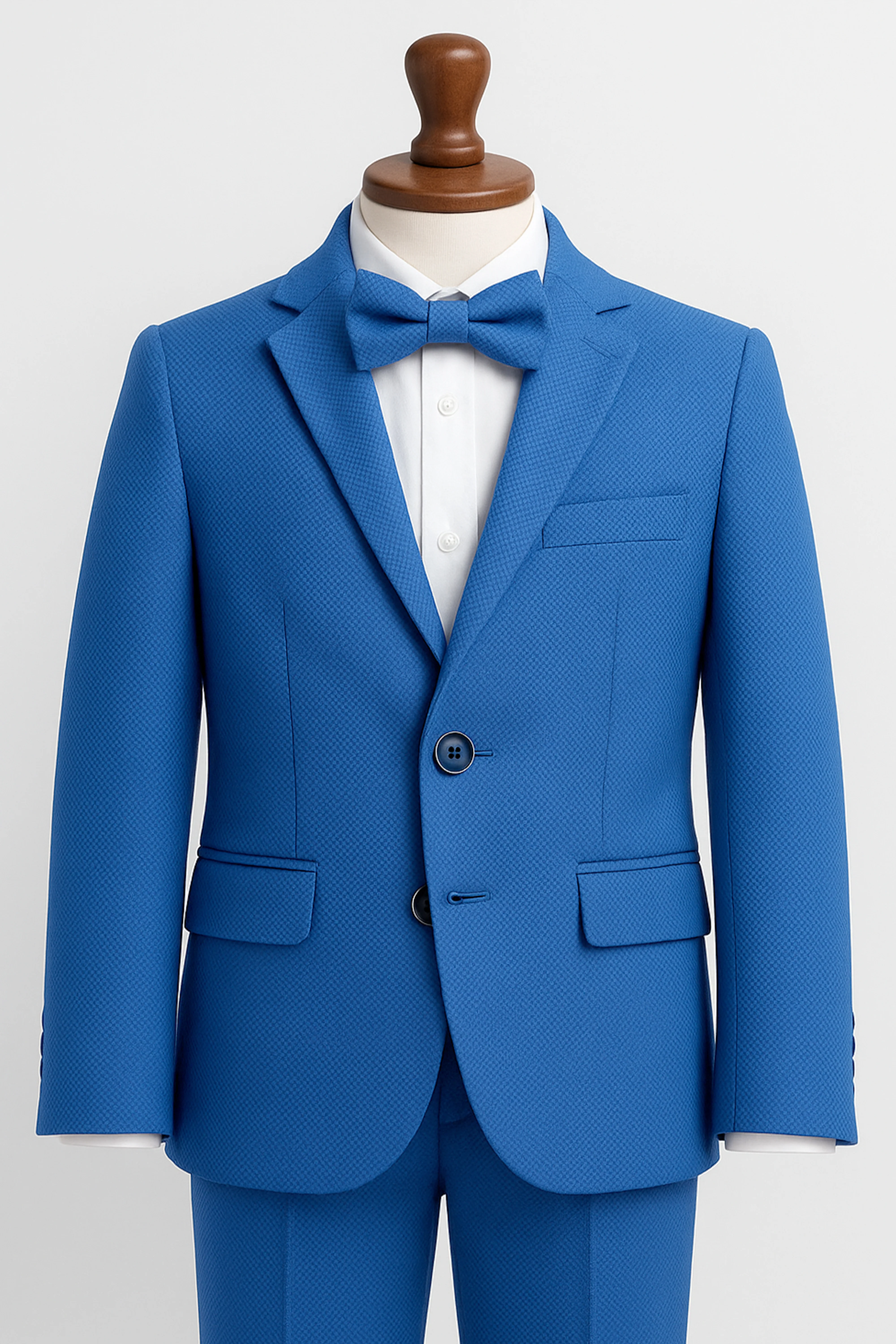 Boys’ 7-Piece Self-Patterned Formal Suit Set - Planet - Indigo Blue - Image 4