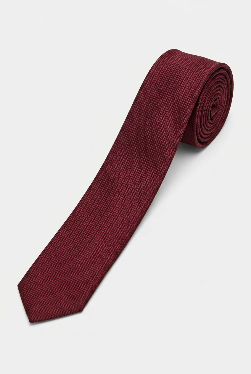 Boys' Slim Pre-Tied Textured Formal Tie - Burgundy