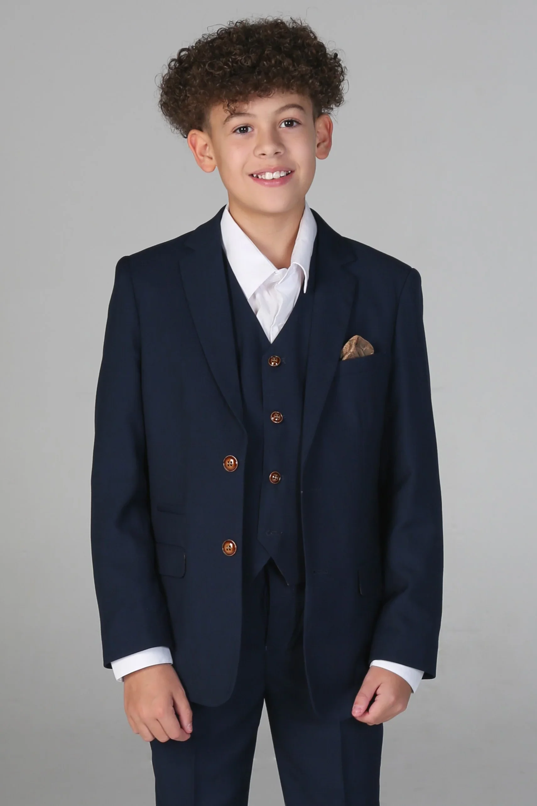 Boys Tailored Fit Blue Suit - MAYFAIR - Navy