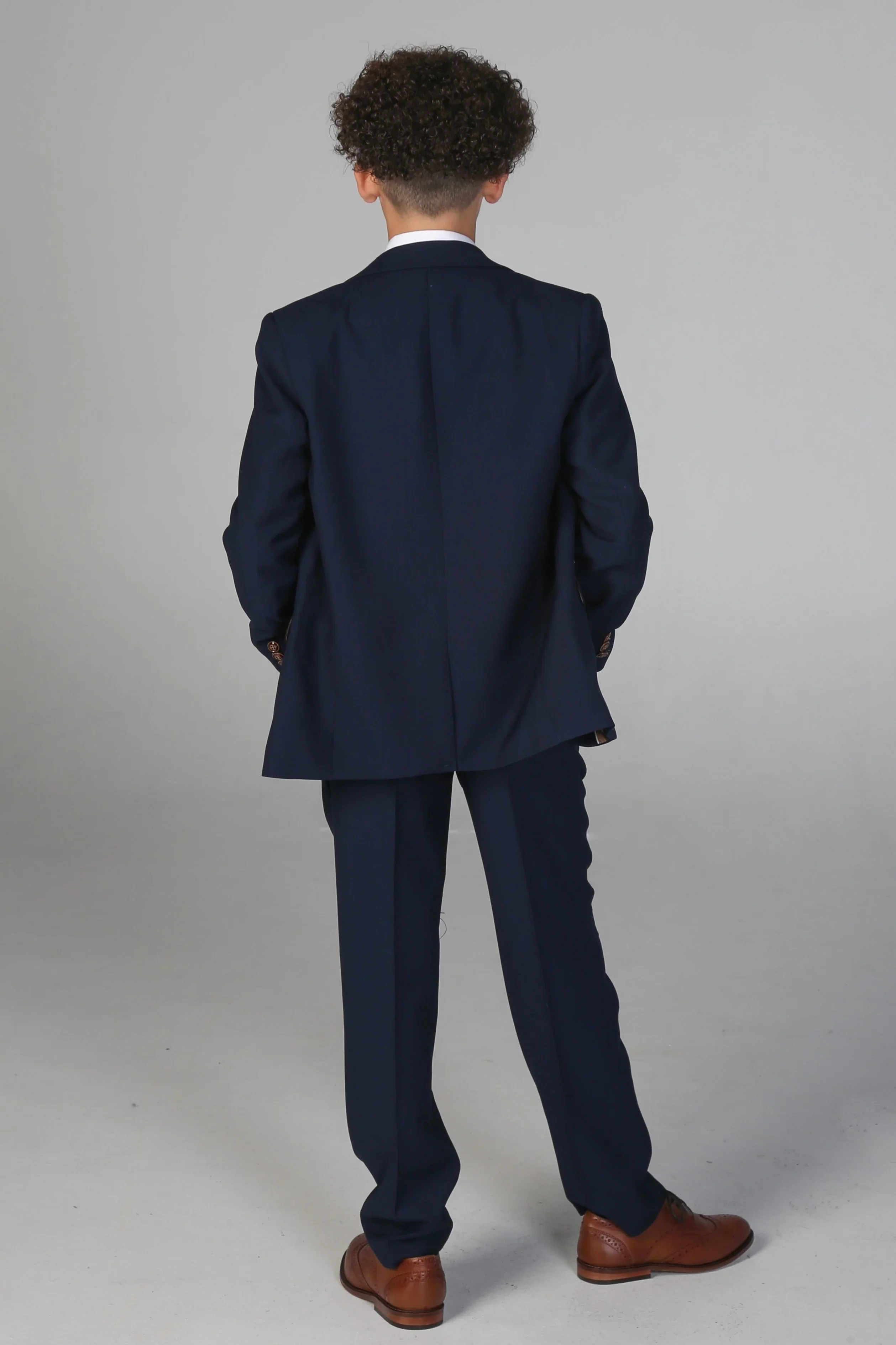 Boys Tailored Fit Blue Suit - MAYFAIR - Navy - Image 3