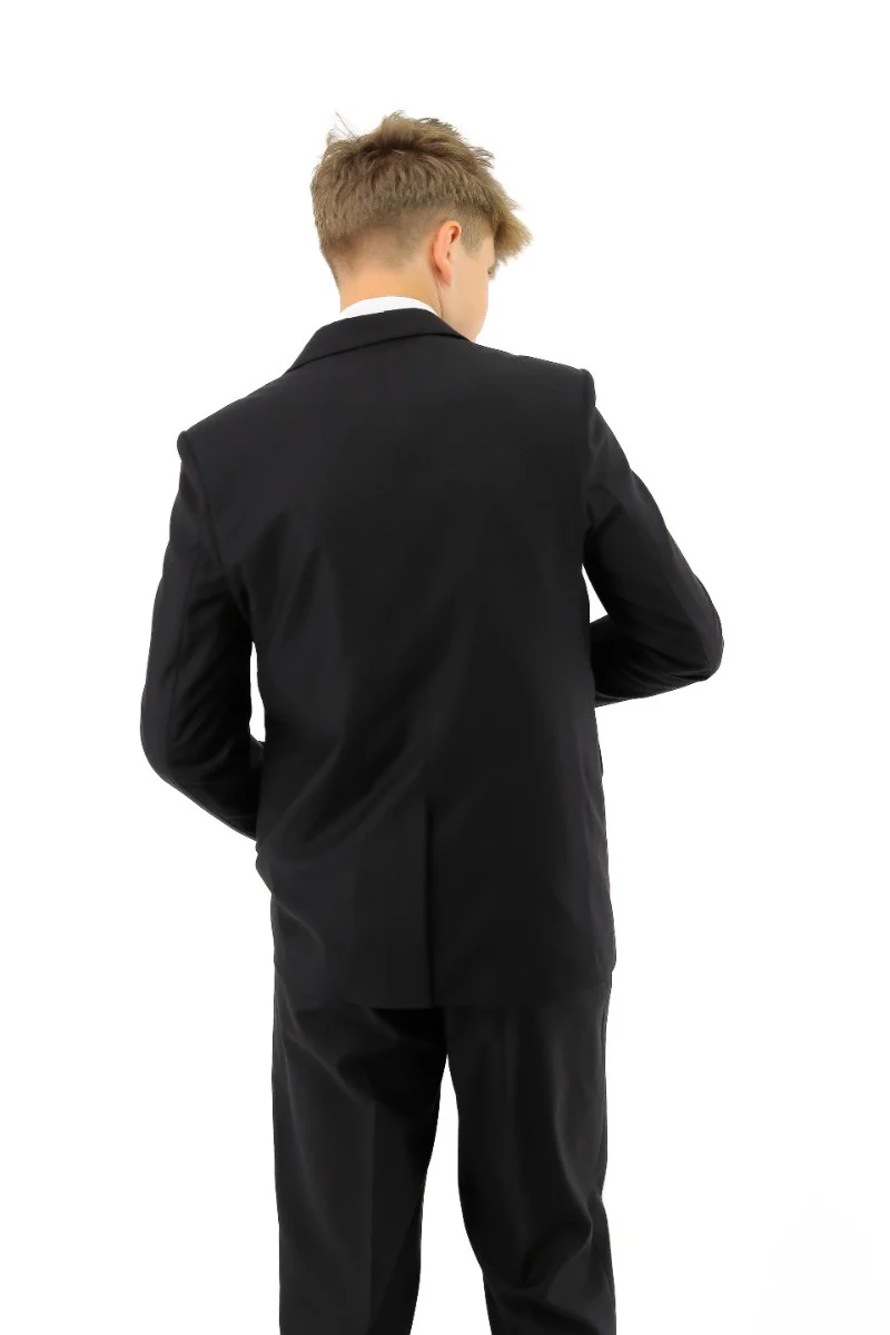 Boys Tailored Fit Formal Suit - Black - Image 7