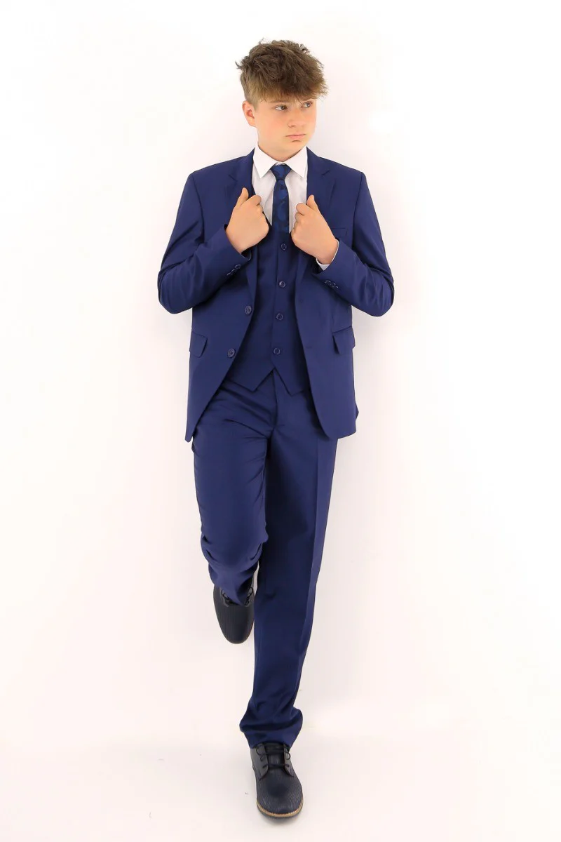 Boys Tailored Fit Formal Suit - Parliament Blue - Image 4