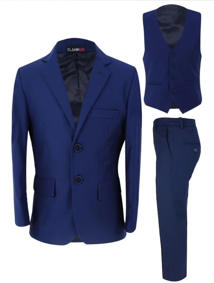 Boys Tailored Fit Formal Suit - Parliament Blue - Image 9