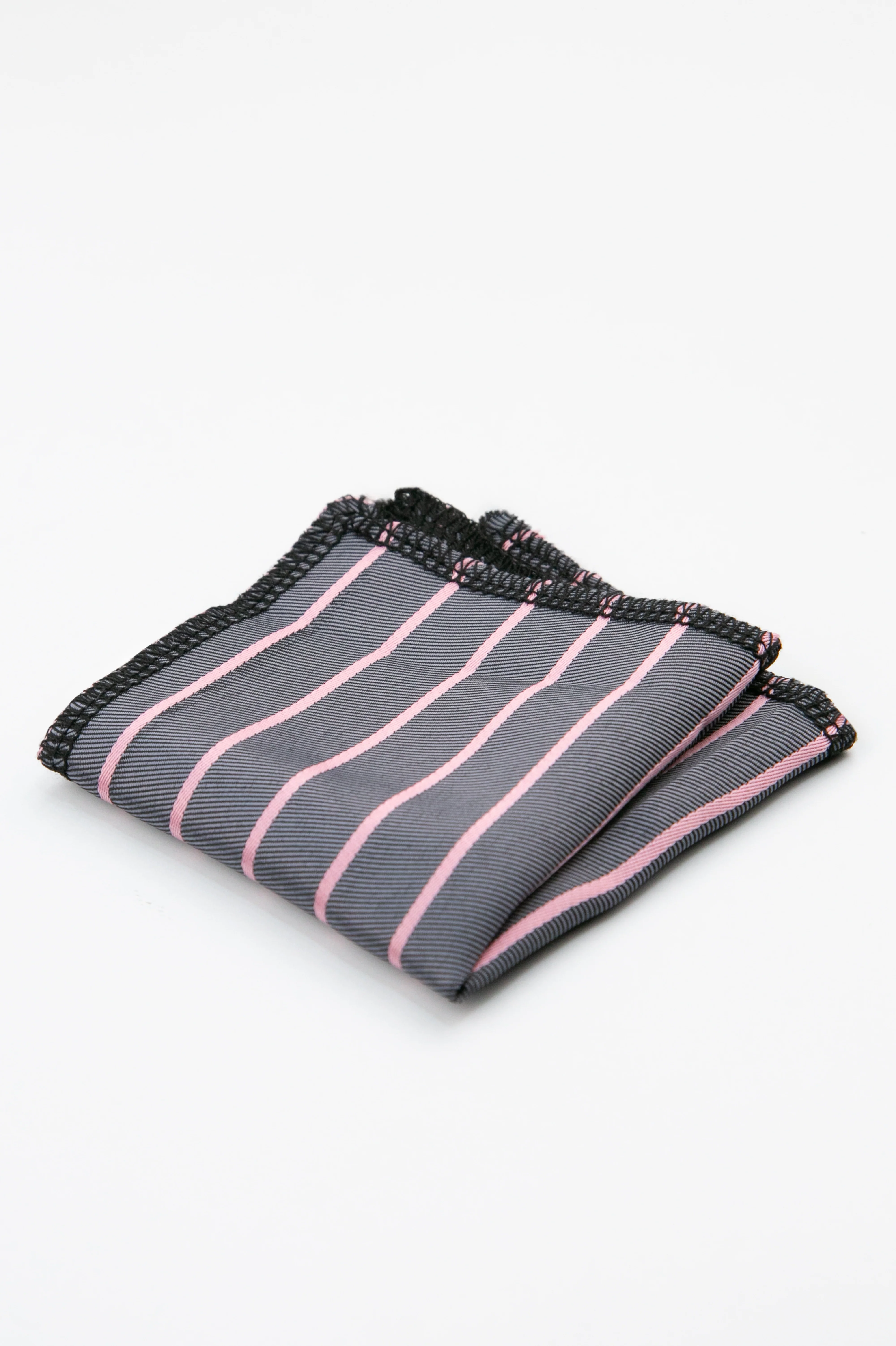 Boys’ Textured Striped Slim Tie & Pocket Square Set - Grey - Image 5