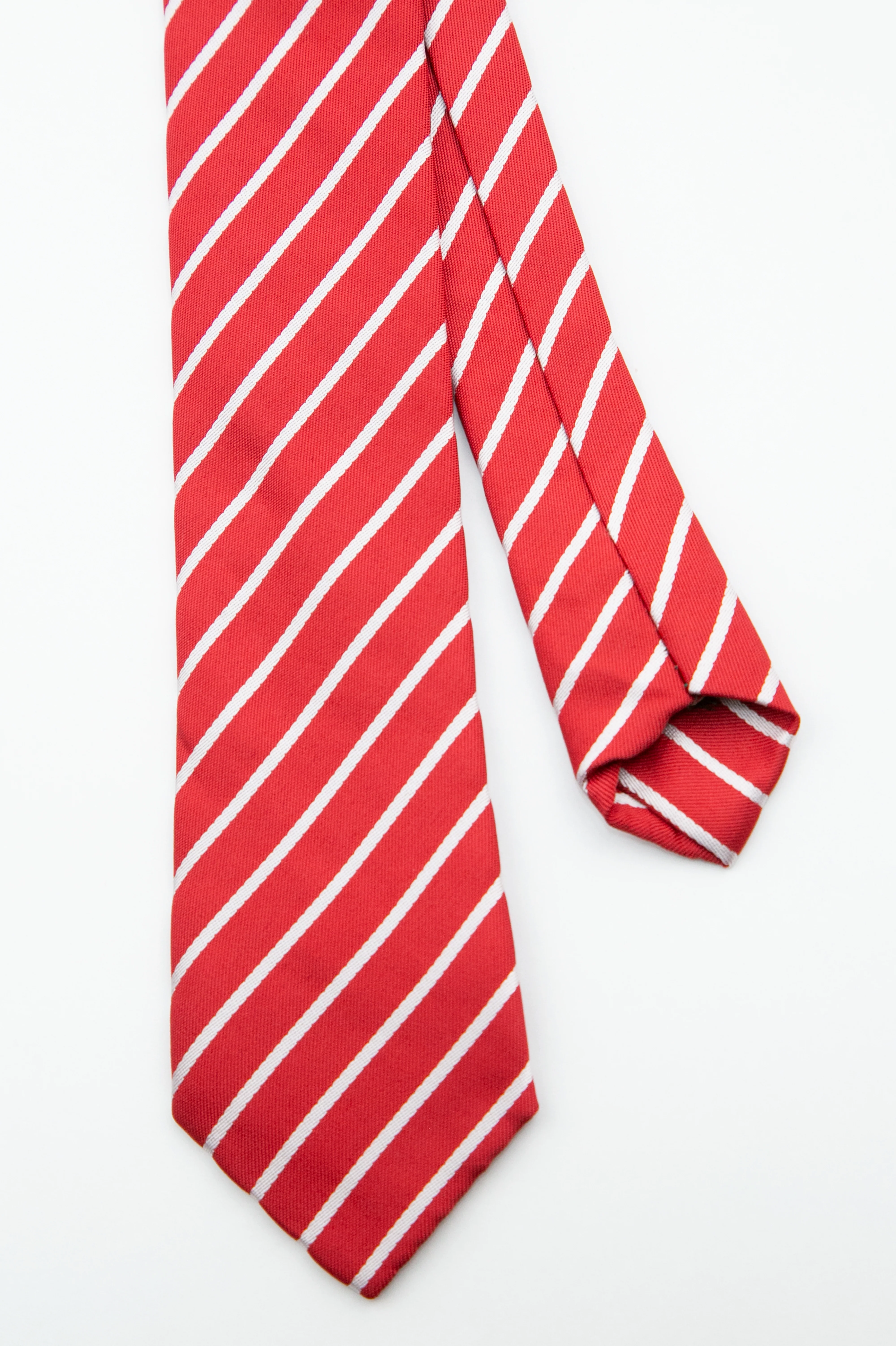 Boys’ Textured Striped Slim Tie & Pocket Square Set - Red - Image 3