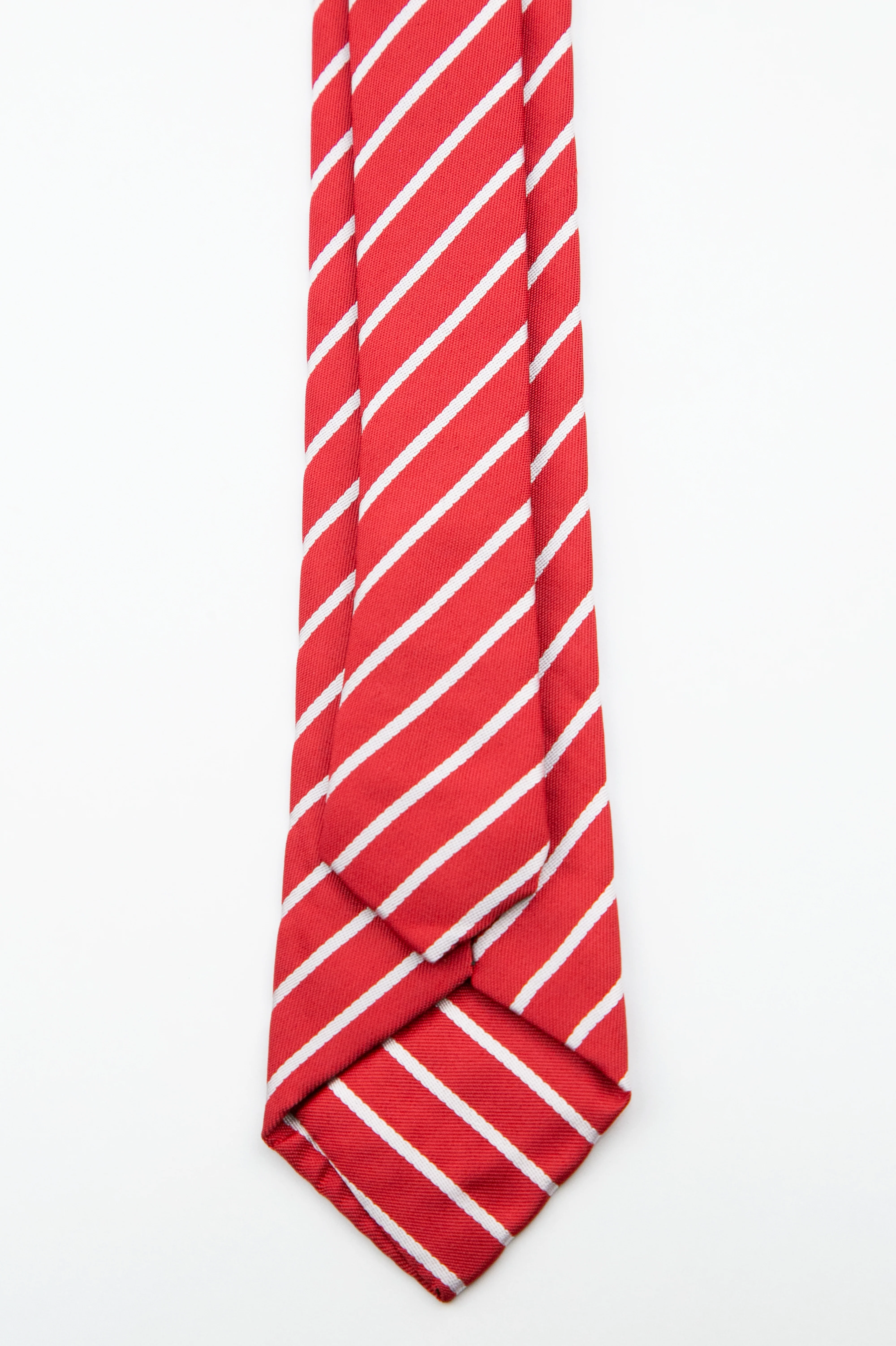 Boys’ Textured Striped Slim Tie & Pocket Square Set - Red - Image 4