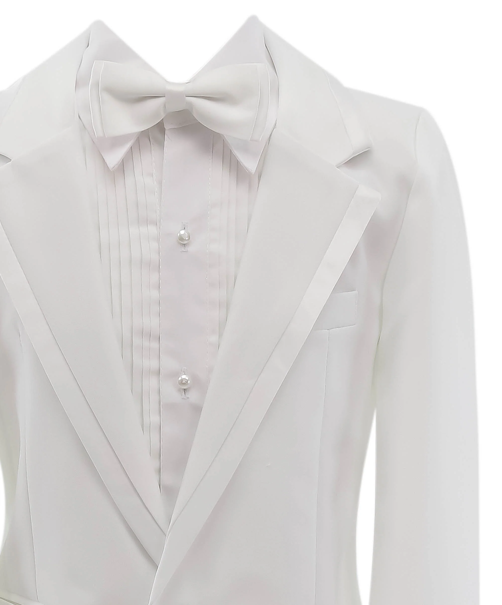 Boys Tuxedo Suit Set - White - Image 6