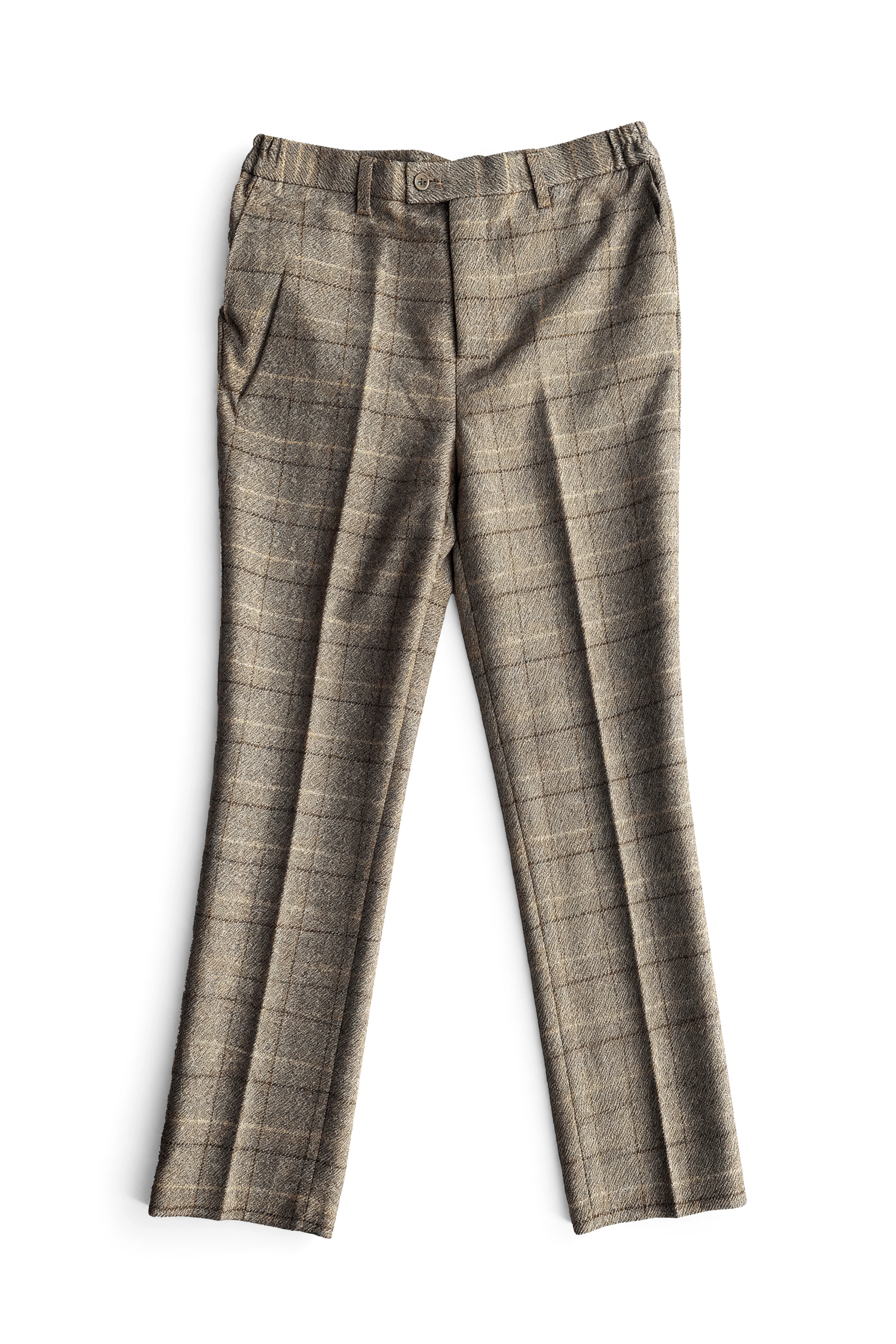 Boys 3-Piece Wool Tweed Windowpane Check Suit - Liam - Beige - Image 13