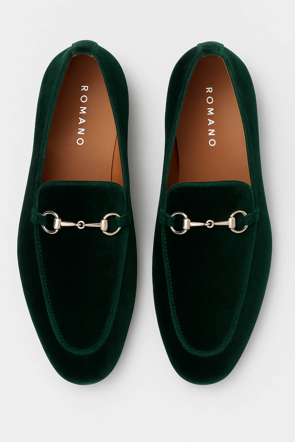 Boys Velvet Horsebit Loafer Shoes - Green - Image 2