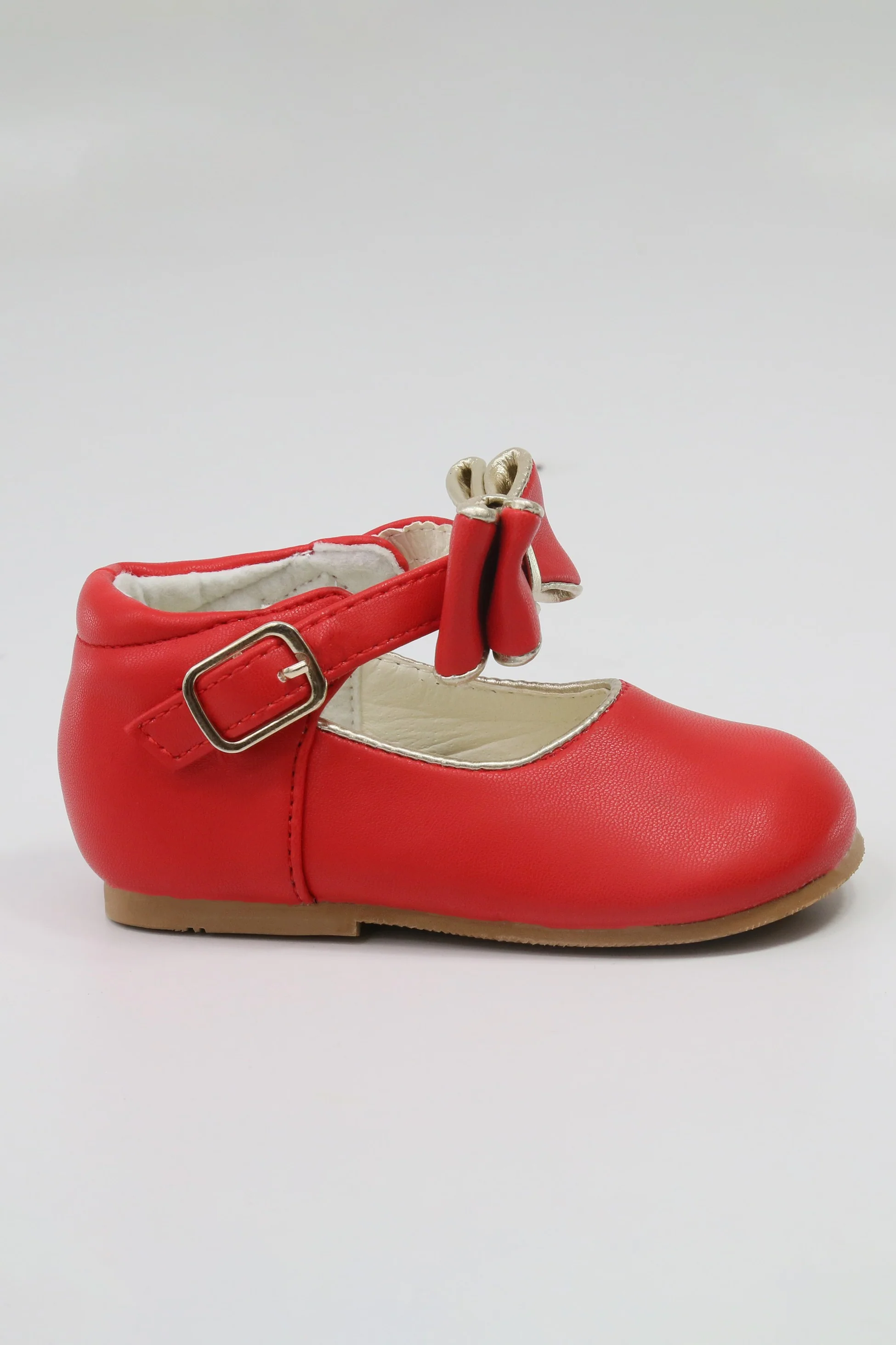 Chic Baby Girls Bow Buckle Shoes - SKY - Red - Image 3