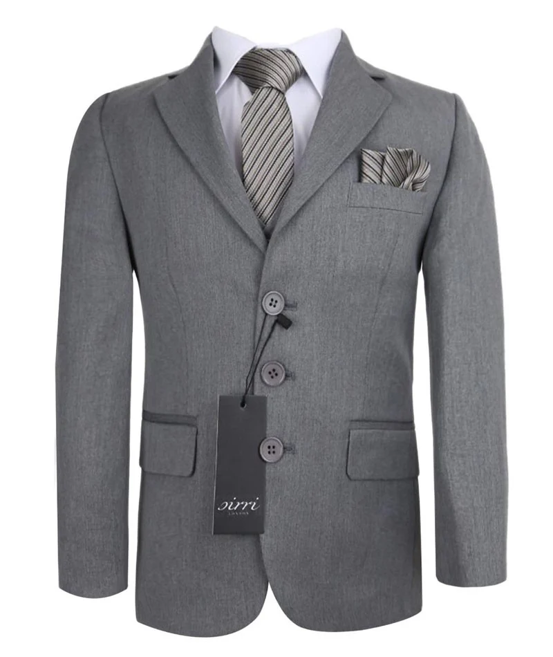 Boys Slim Fit Formal Suit - Sebastian Le Blanc - Grey - Image 4