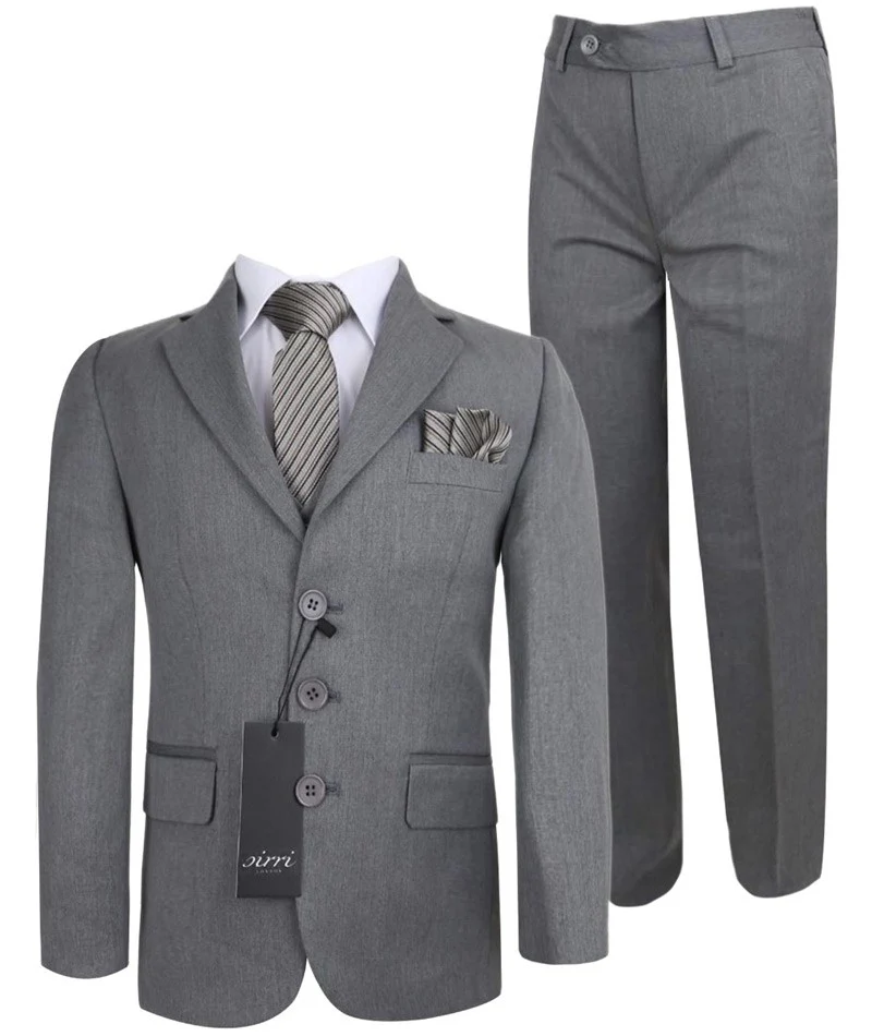 Boys Slim Fit Formal Suit - Sebastian Le Blanc - Grey - Image 5