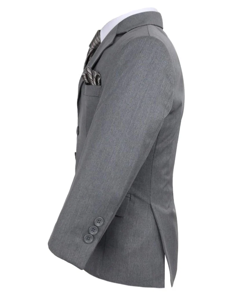 Boys Slim Fit Formal Suit - Sebastian Le Blanc - Grey - Image 6