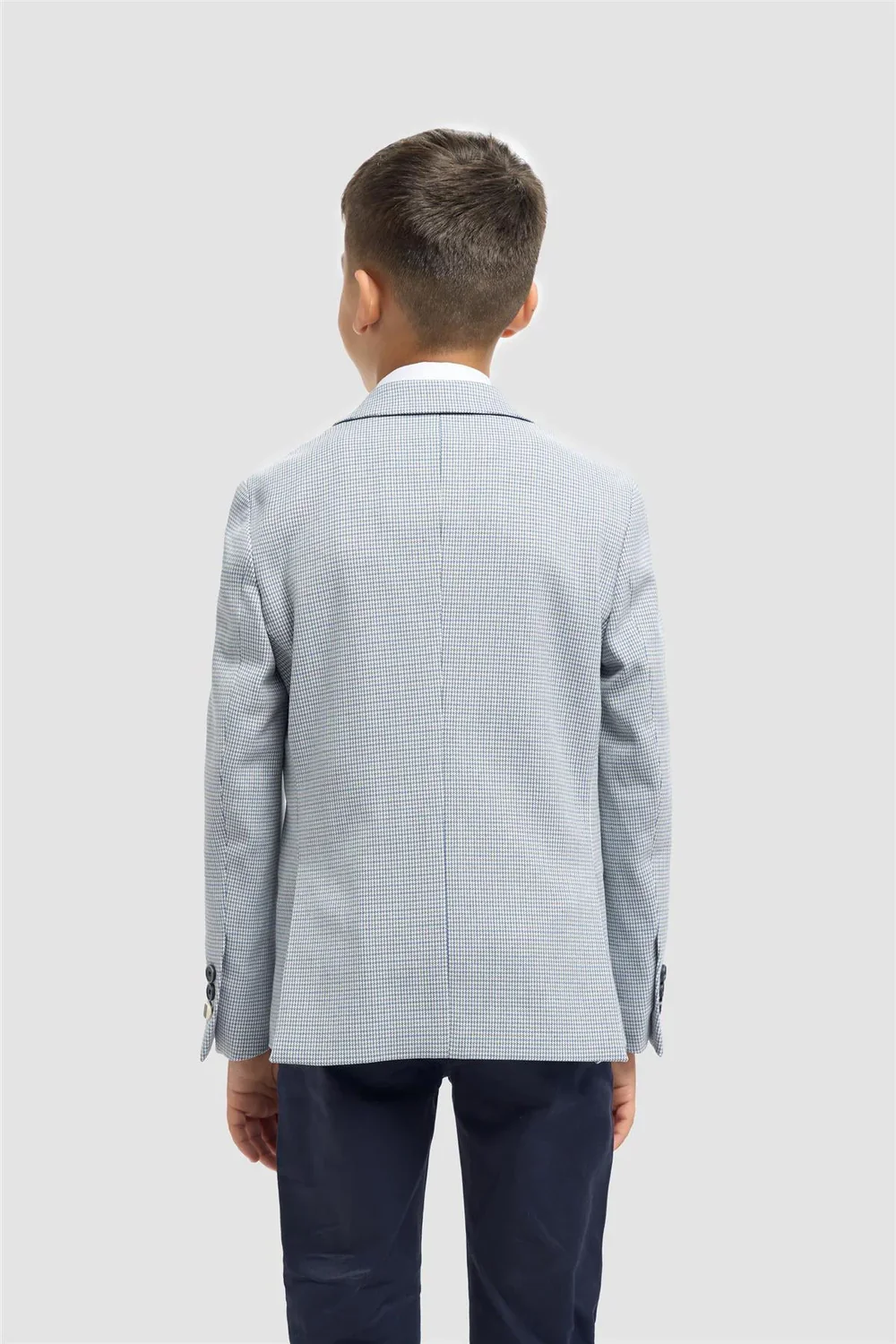 Father & Son Matching Puppytooth Check Blazer - Blue - Image 7