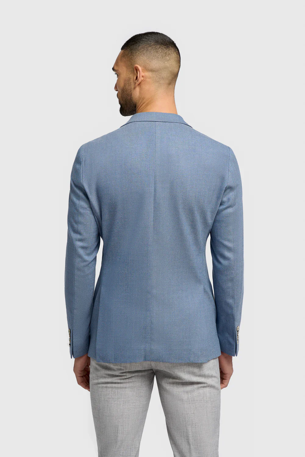 Father & Son Matching Puppytooth Check Blazer - Sky Blue - Image 4