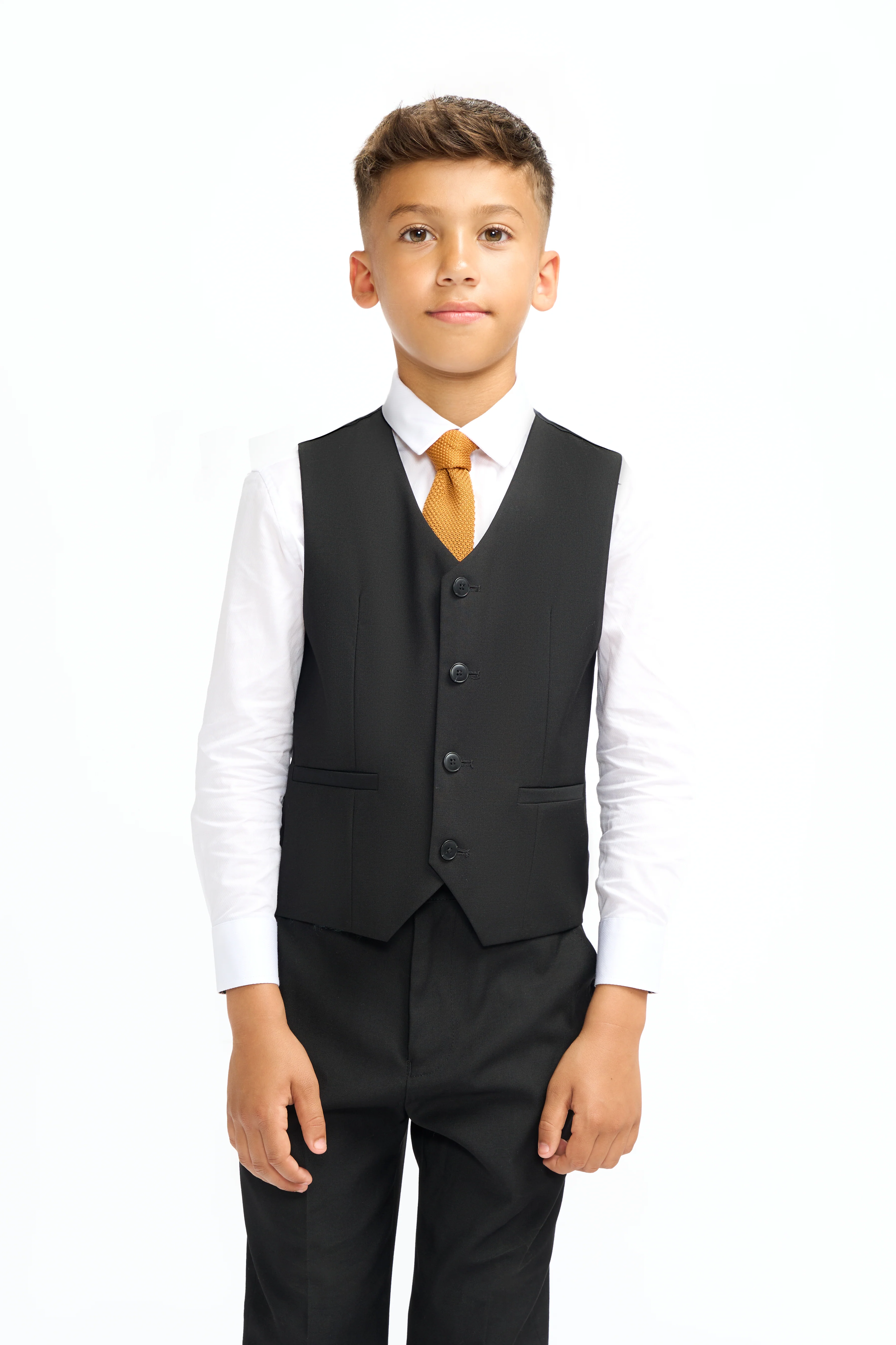 Father & Son Matching Slim Fit 3-Piece Suit Set - Malibu Black - Image 15