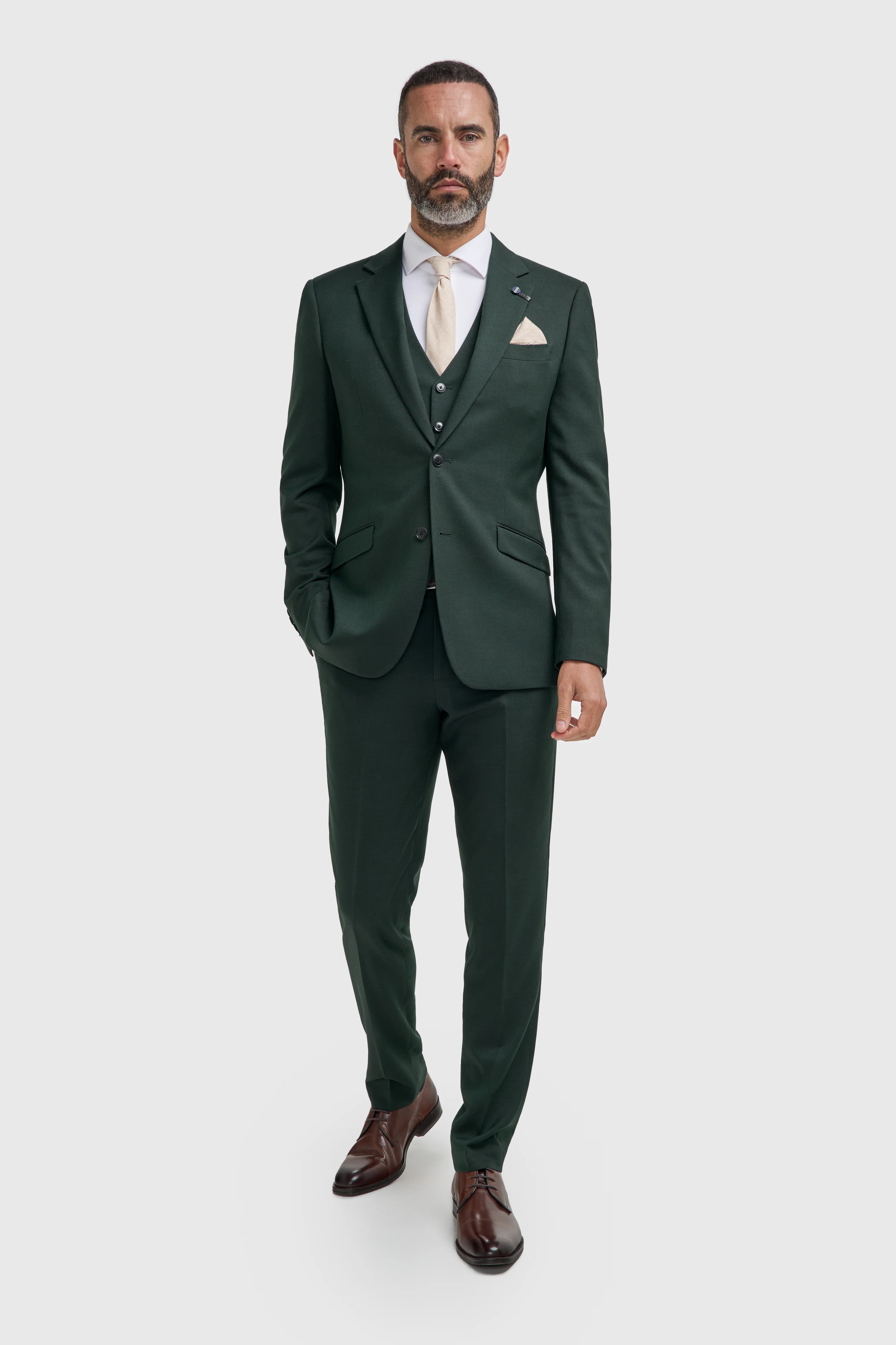 Father & Son Matching Slim Fit 3-Piece Suit Set - Malibu Forest Green - Image 3