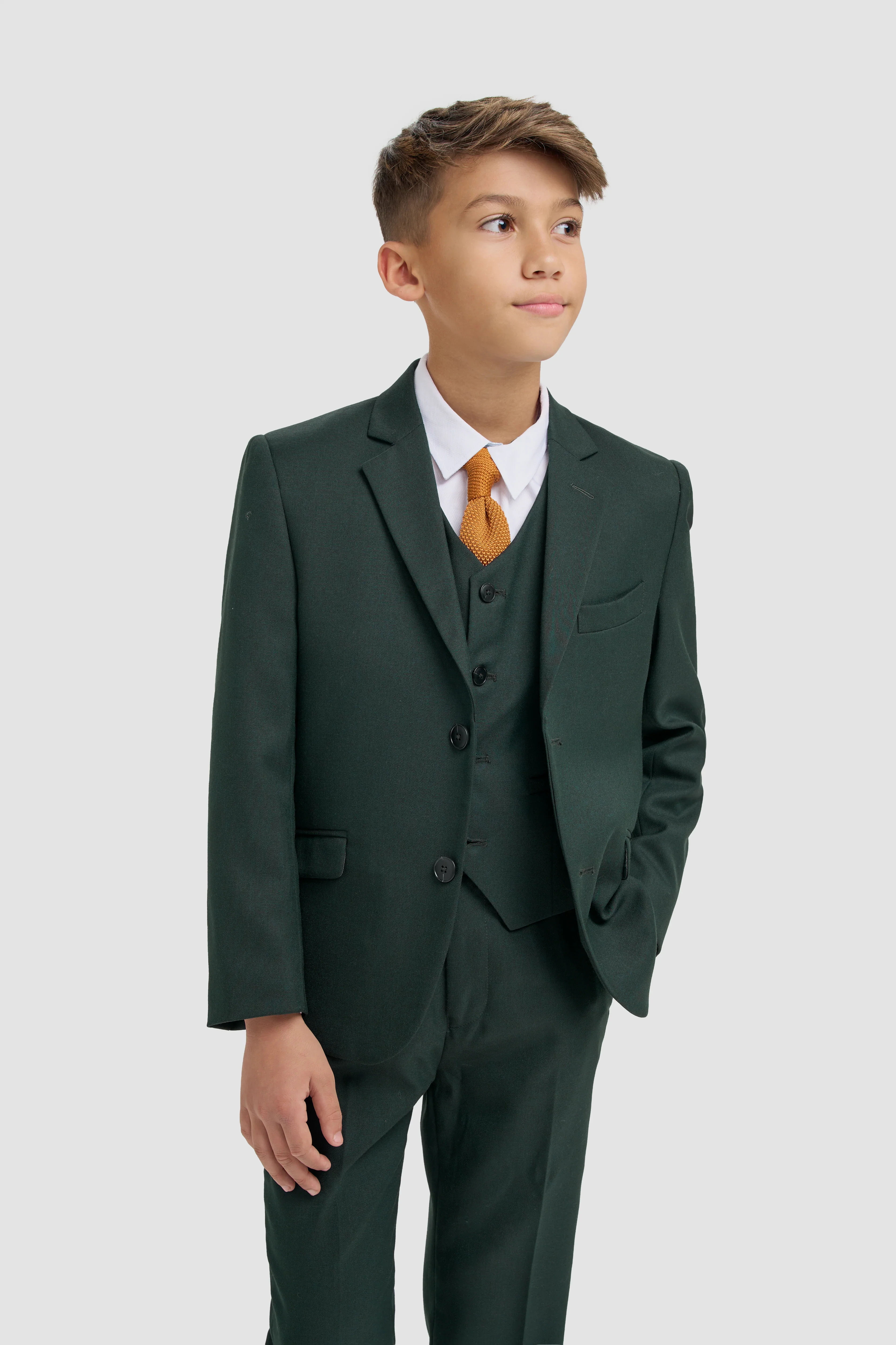 Father & Son Matching Slim Fit 3-Piece Suit Set - Malibu Forest Green - Image 4