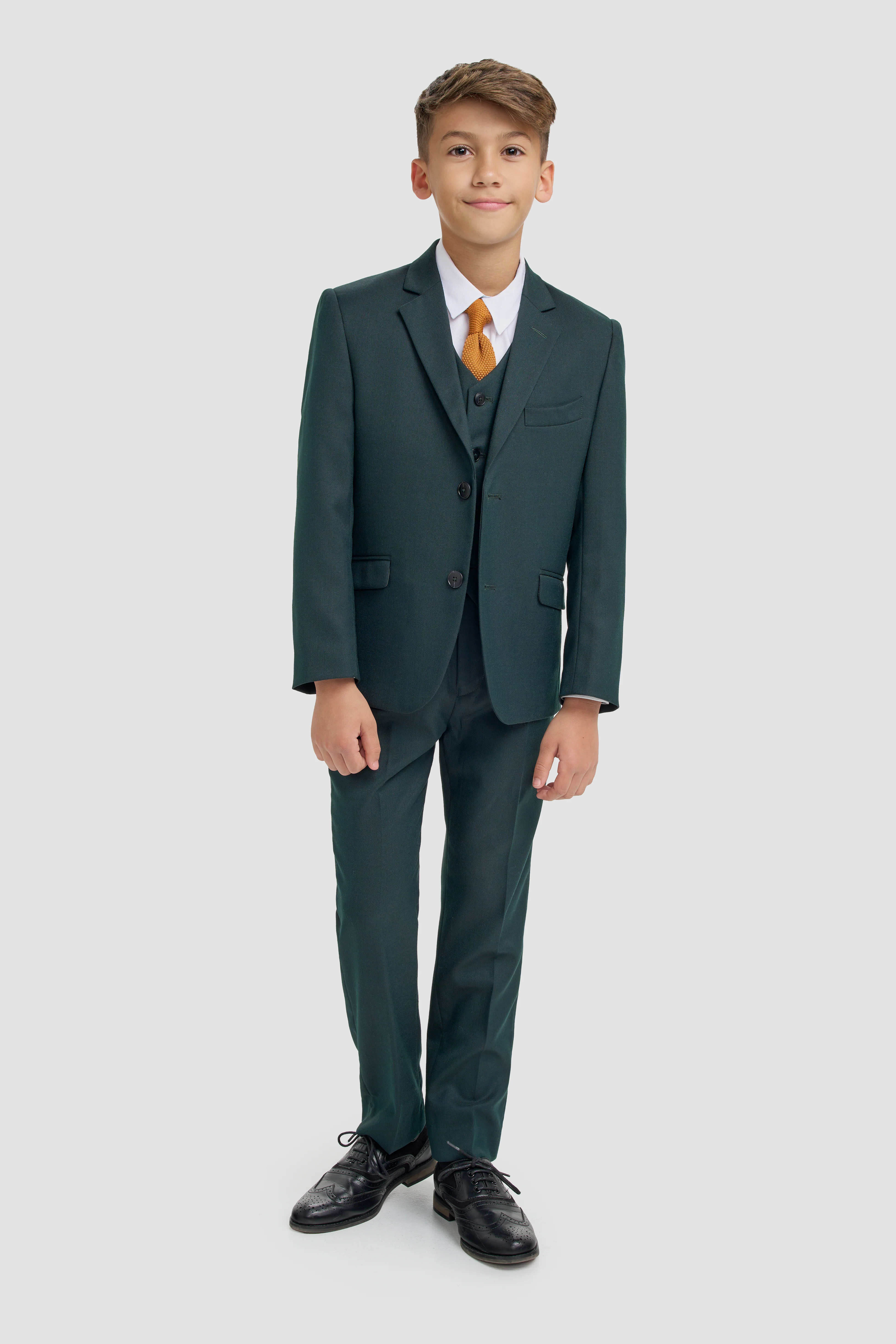 Father & Son Matching Slim Fit 3-Piece Suit Set - Malibu Forest Green - Image 5