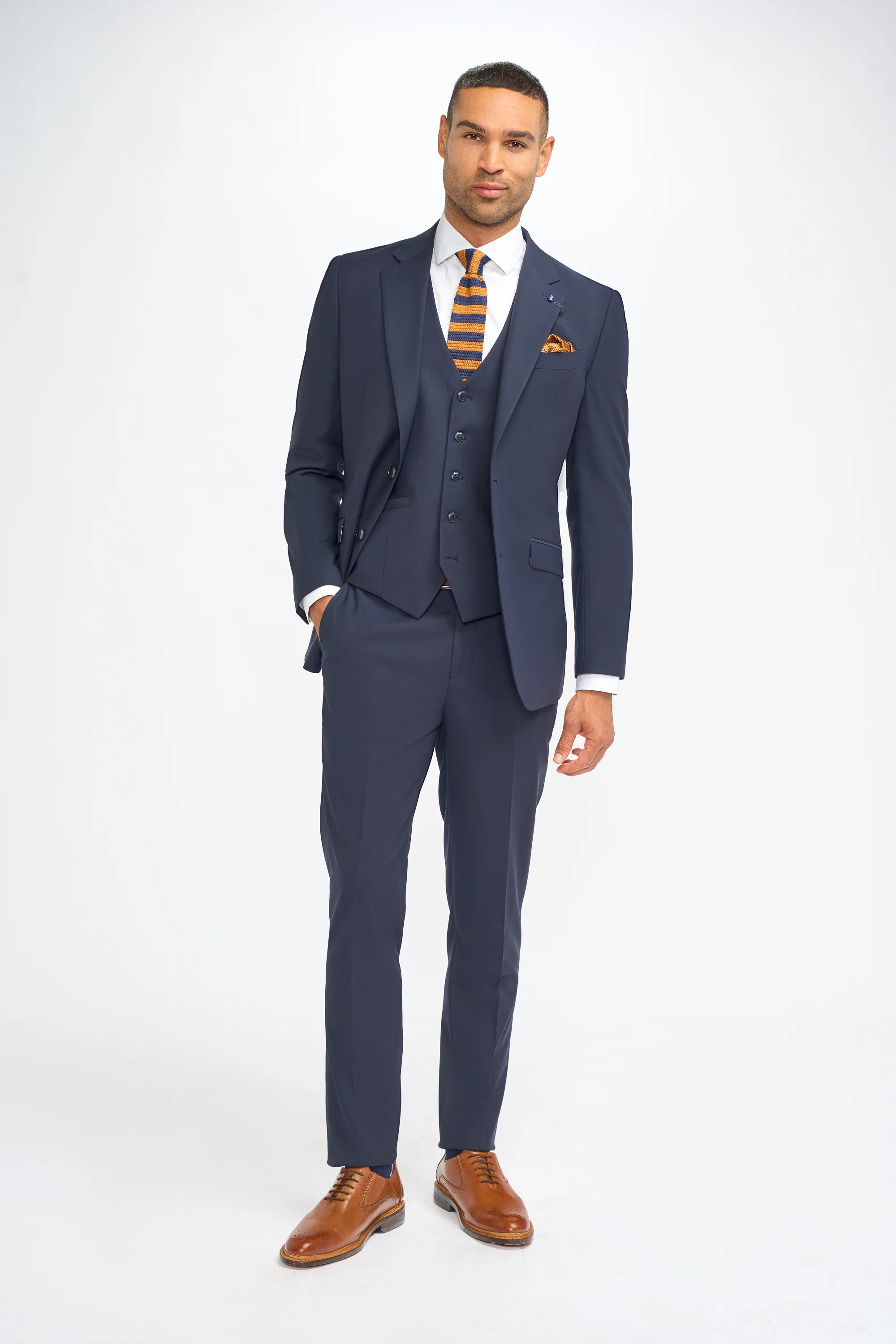 Father & Son Matching Slim Fit 3-Piece Suit Set - Malibu Navy - Image 3
