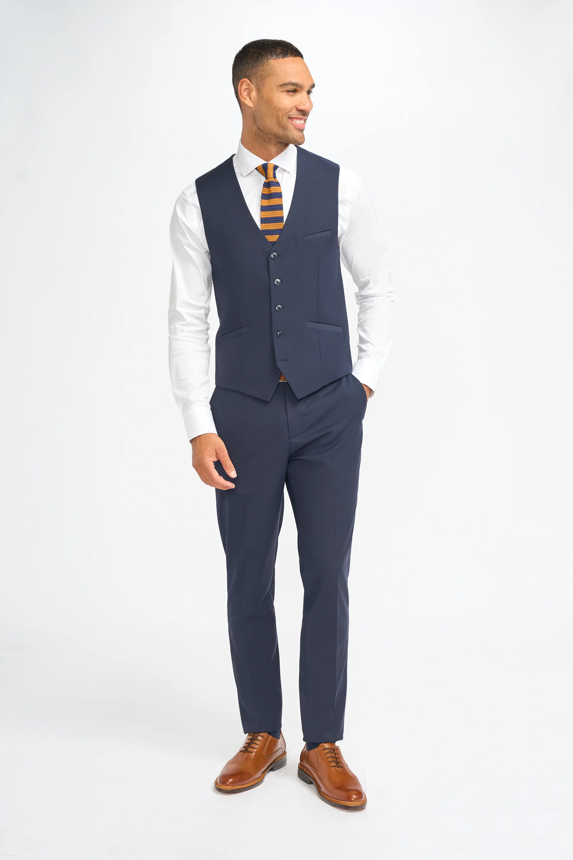 Father & Son Matching Slim Fit 3-Piece Suit Set - Malibu Navy - Image 5