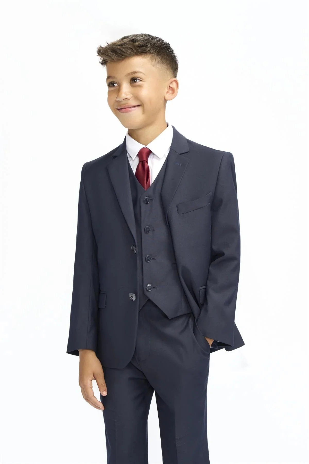 Father & Son Matching Slim Fit 3-Piece Suit Set - Malibu Navy - Image 9