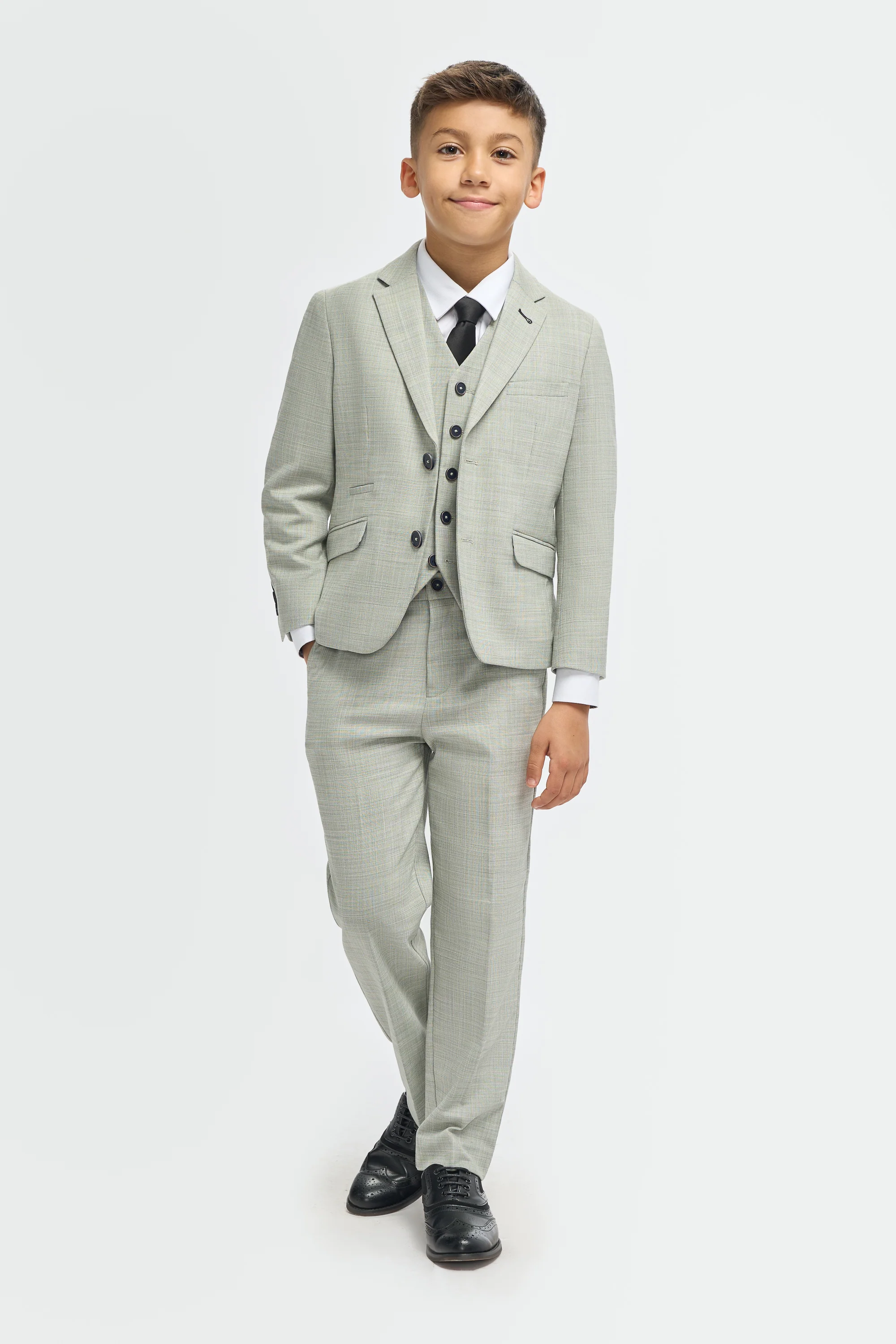 Father & Son Matching Textured 3-Piece Suit Set - Camden Sage - Image 11