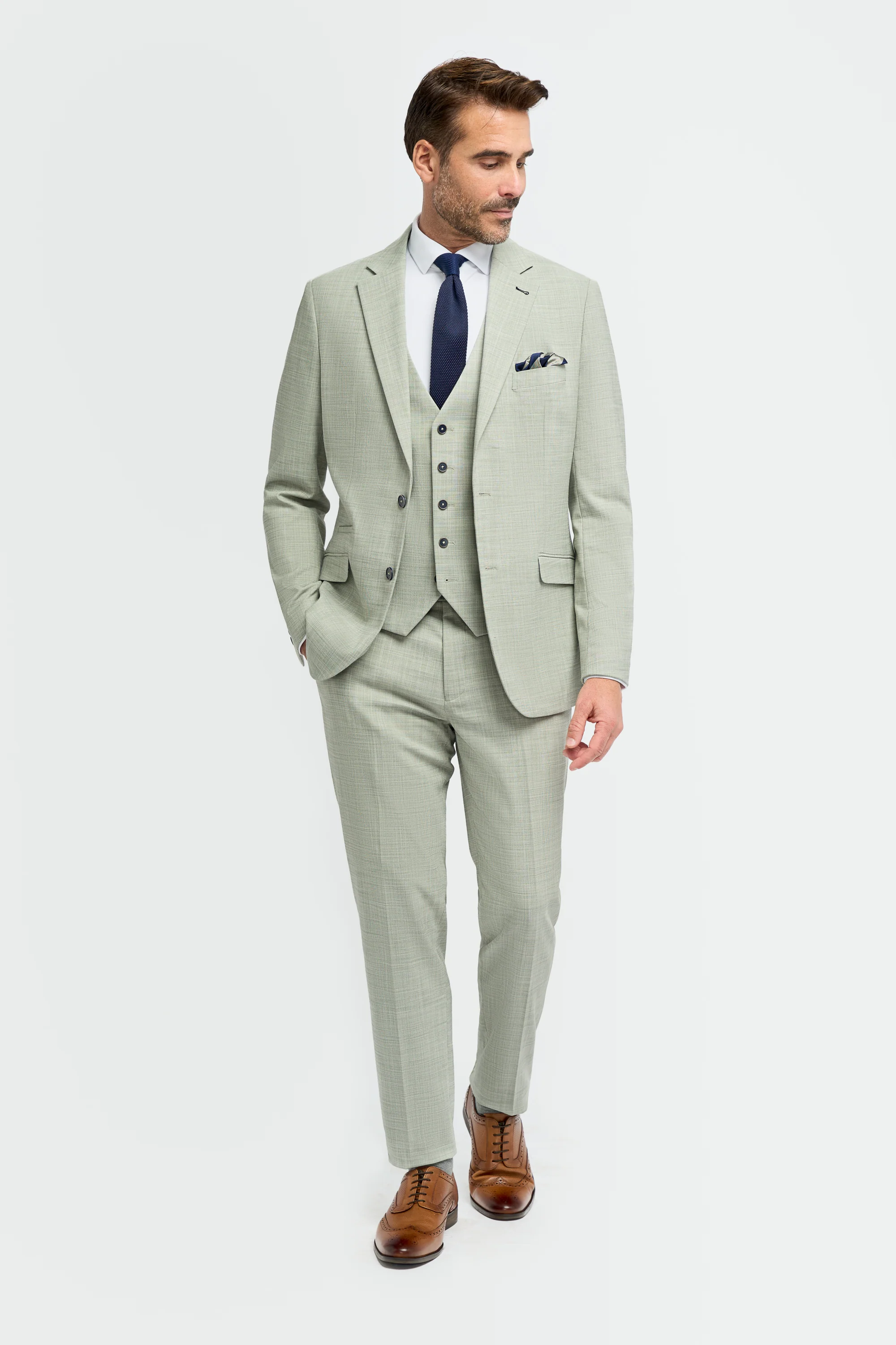 Father & Son Matching Textured 3-Piece Suit Set - Camden Sage - Image 4
