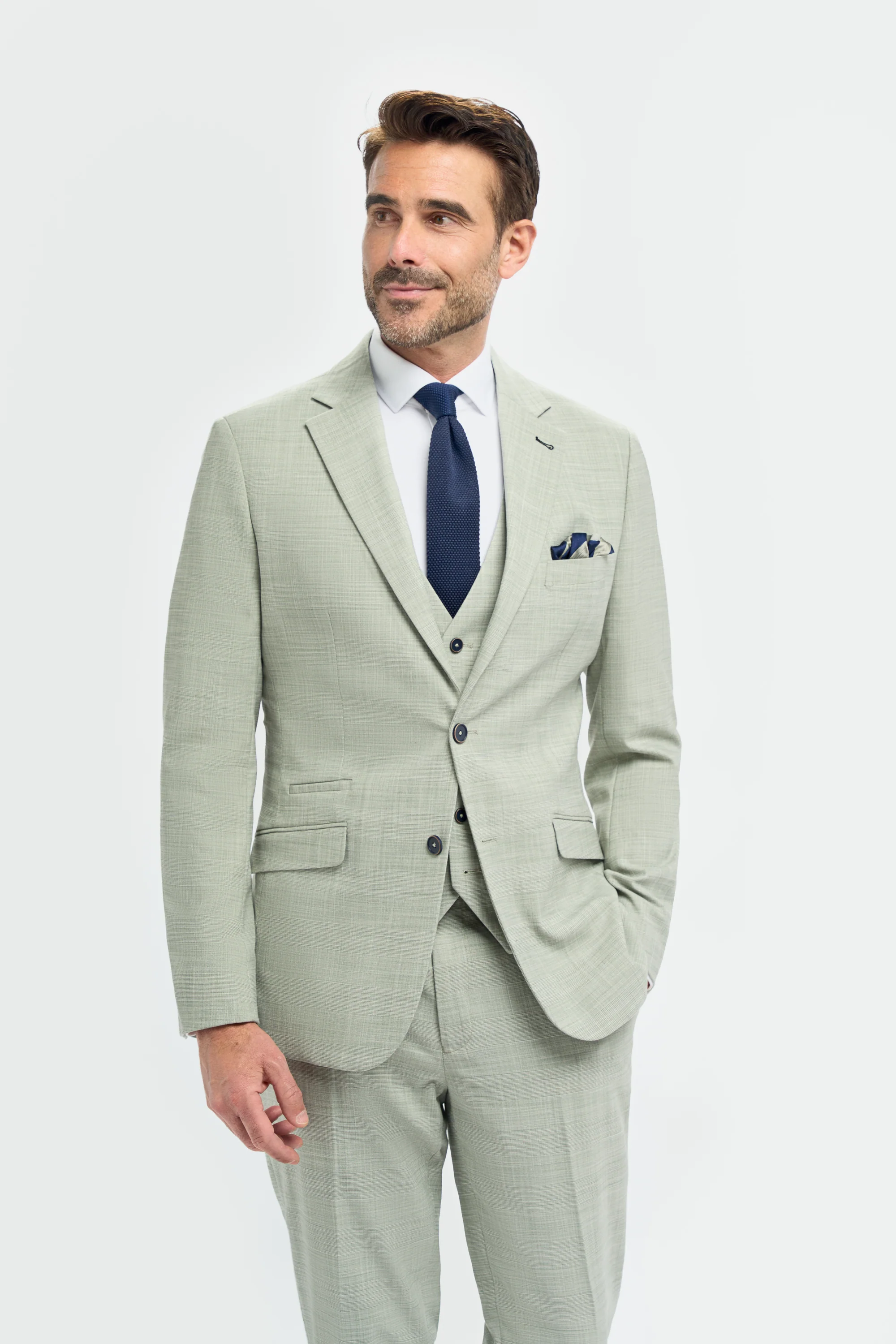 Father & Son Matching Textured 3-Piece Suit Set - Camden Sage - Image 5
