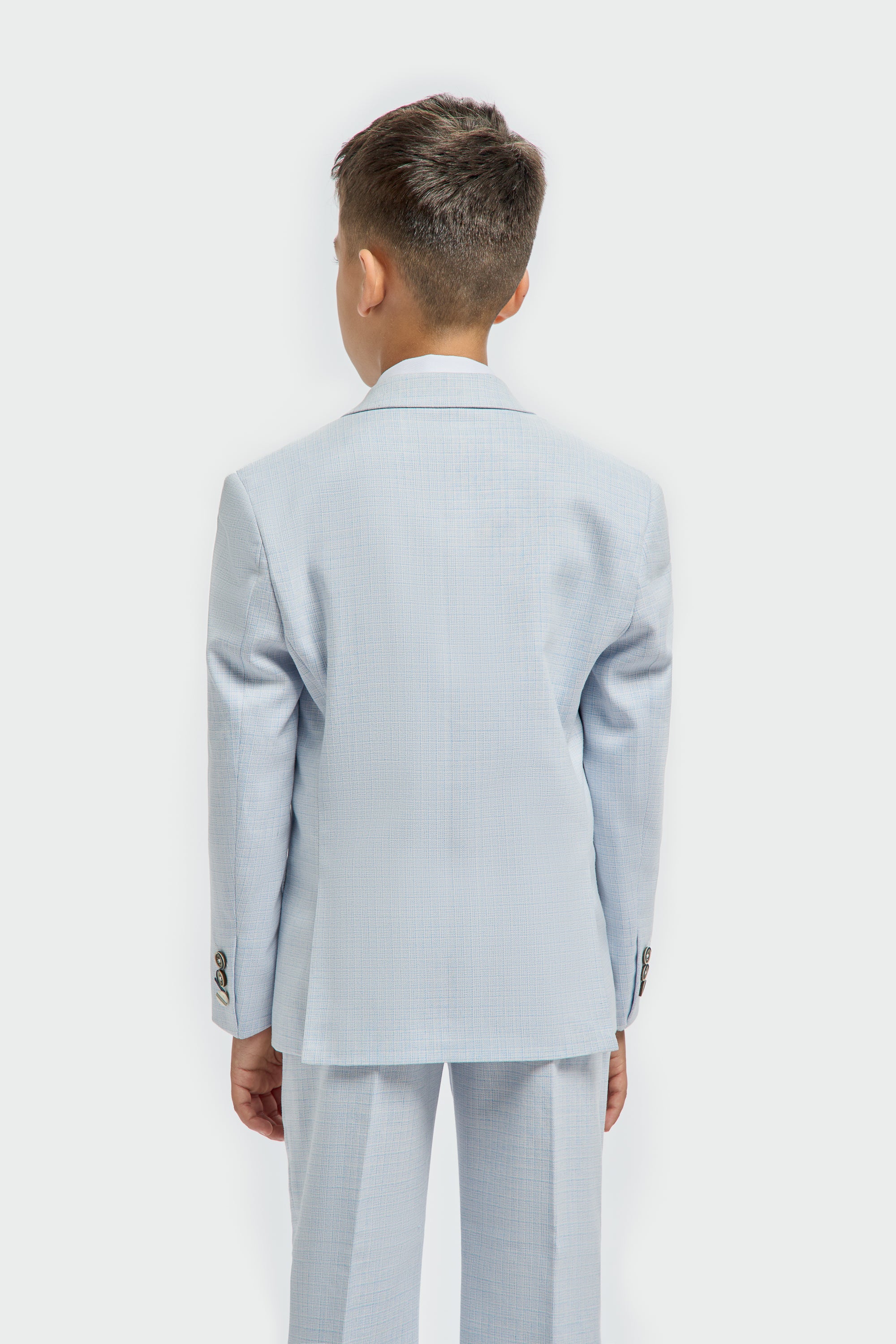 Father & Son Matching Textured 3-Piece Suit Set - Tropez Sky Blue - Image 13