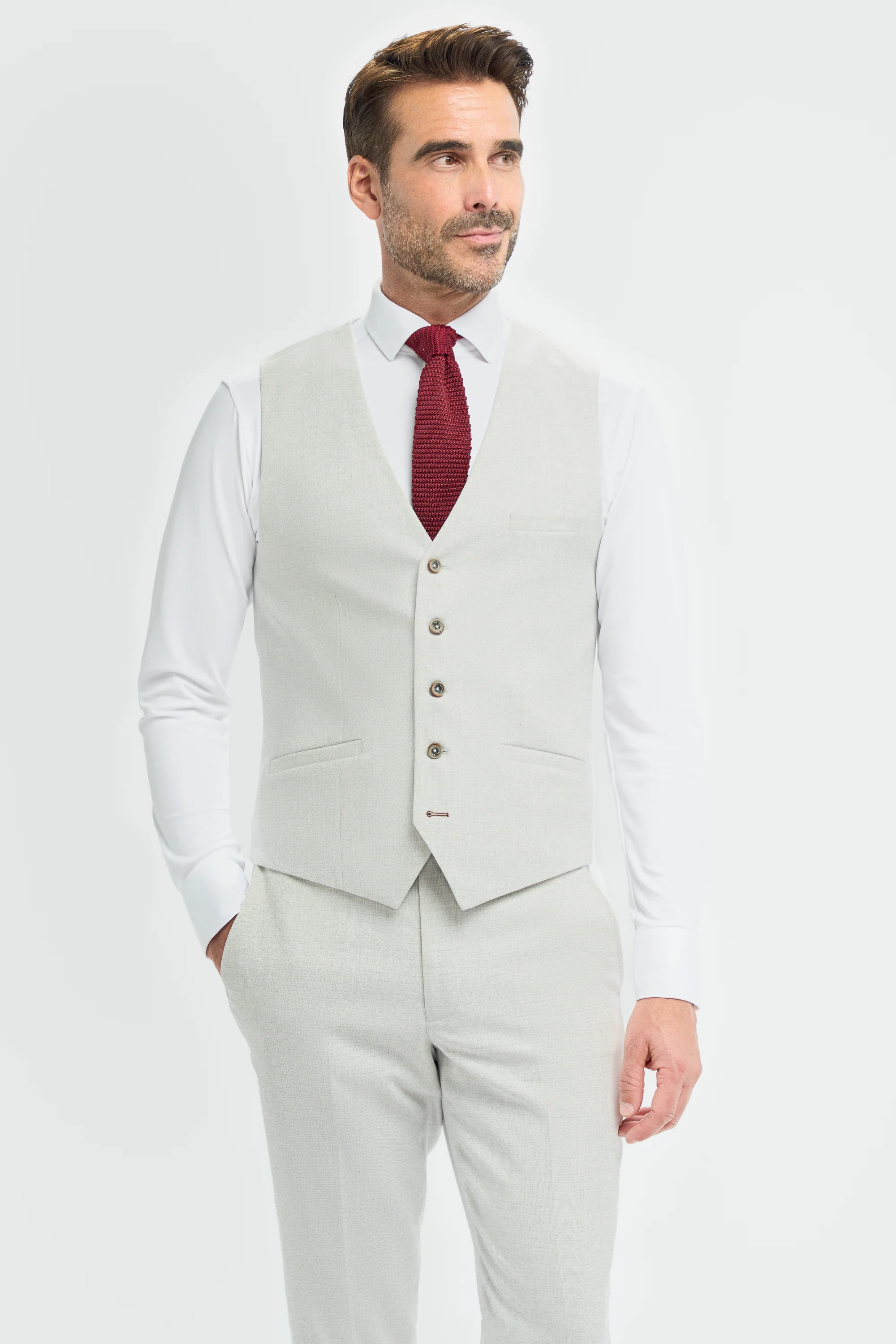 Father & Son Matching Textured 3-Piece Suit Set - Tropez Slate - Image 5