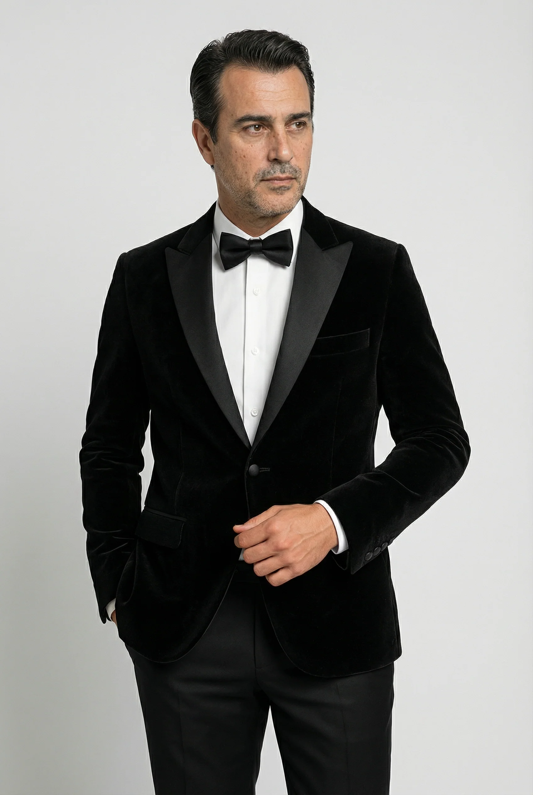 Father & Son Matching Velvet Dinner Jacket - Black - Image 3