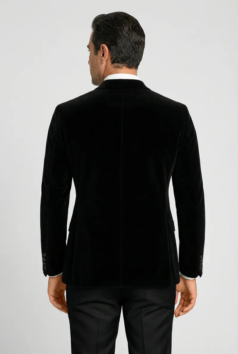 Father & Son Matching Velvet Dinner Jacket - Black - Image 5