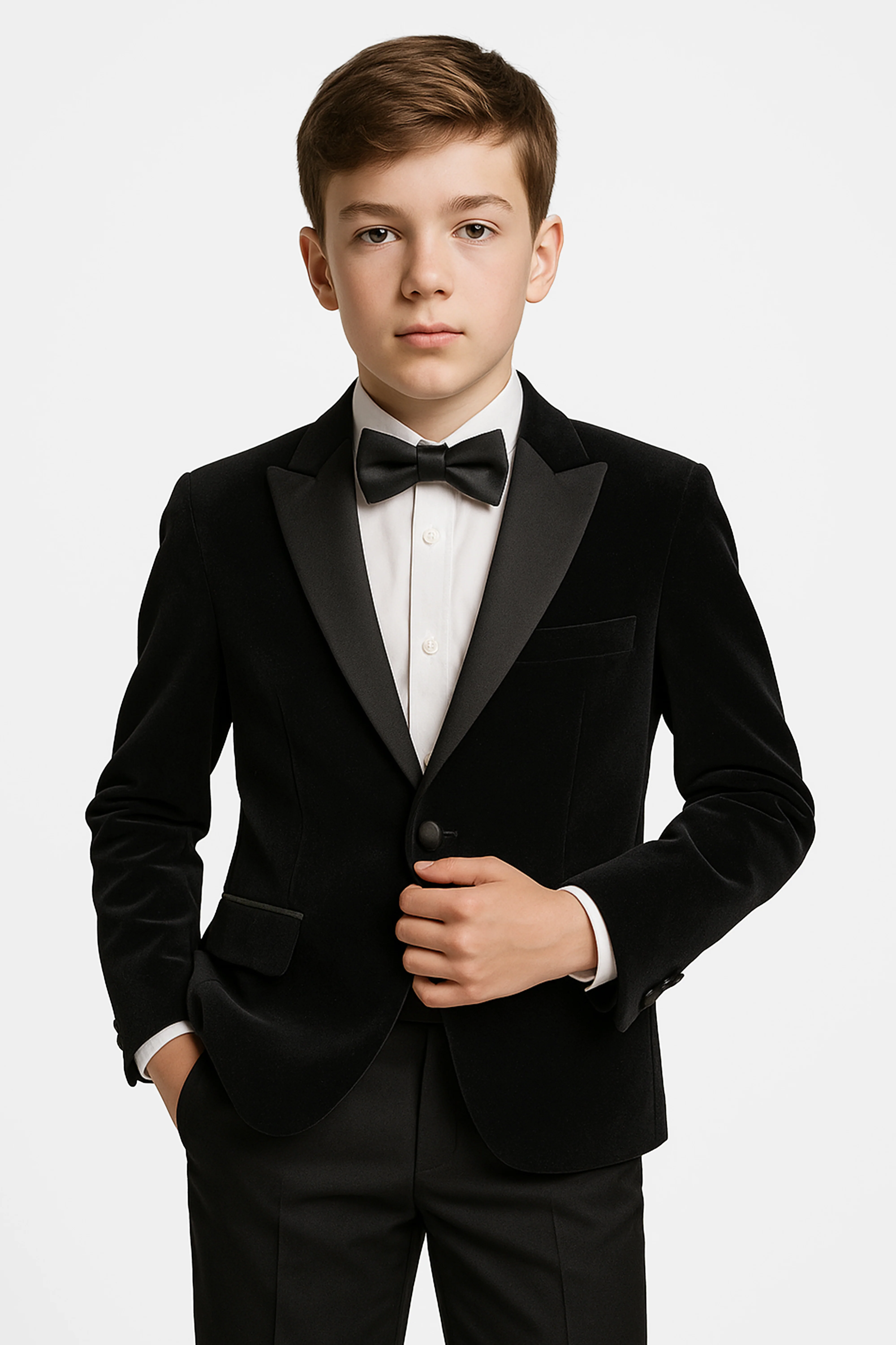 Father & Son Matching Velvet Dinner Jacket - Black - Image 6