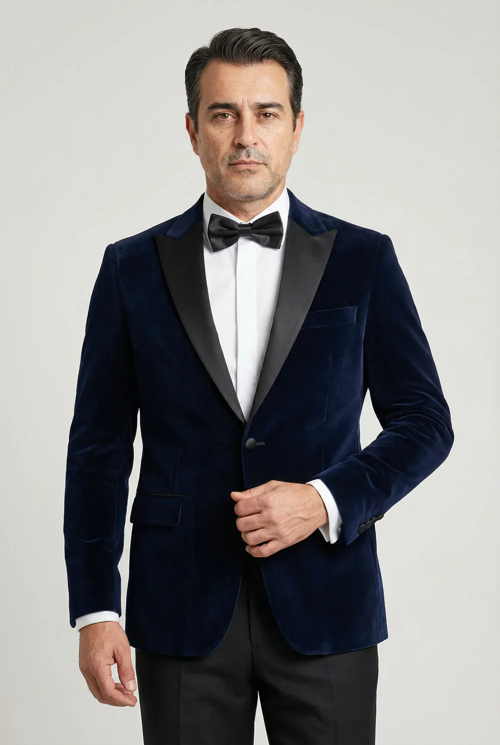 Father & Son Matching Velvet Dinner Jacket - Navy Blue - Image 5