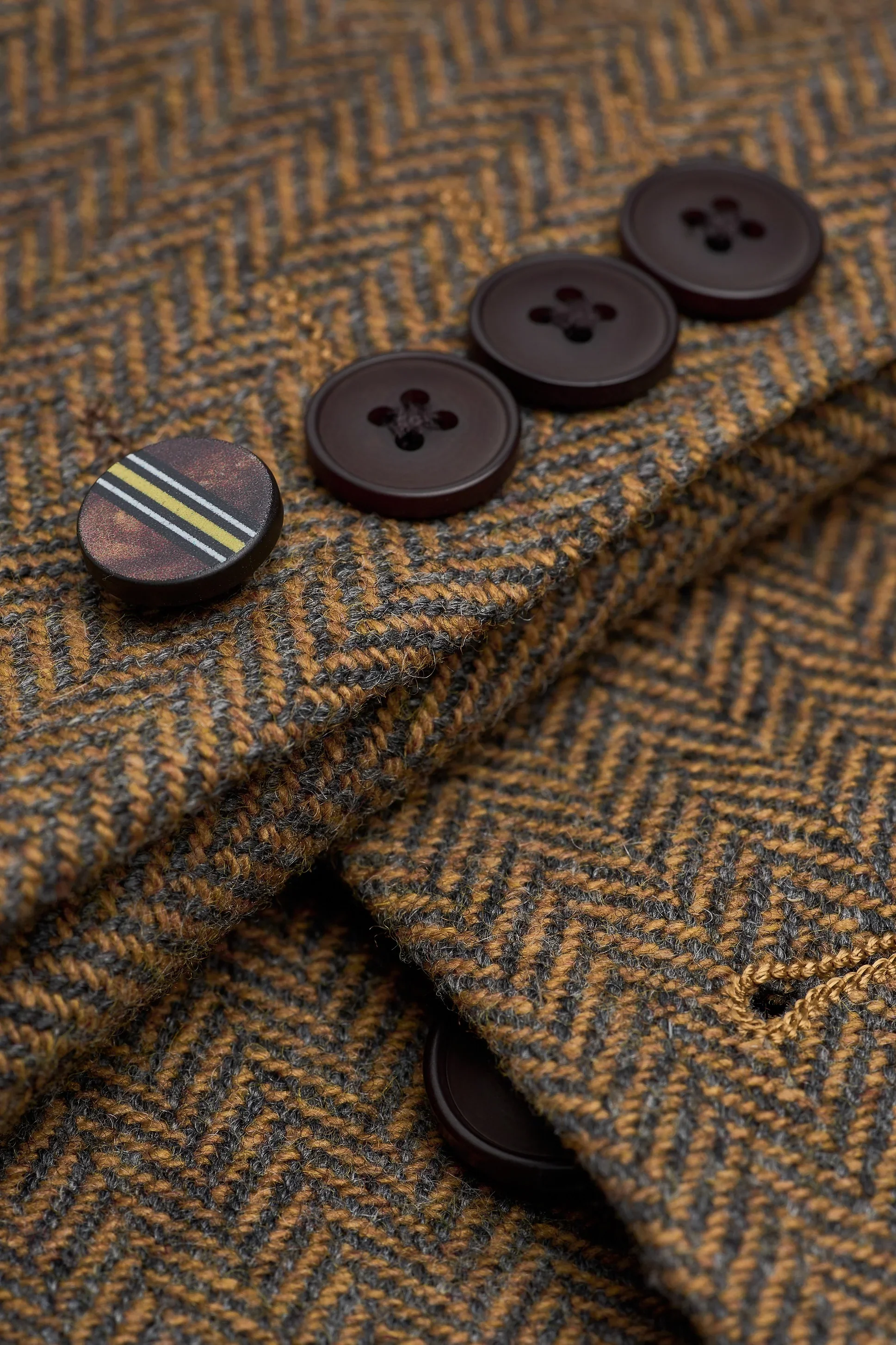 Father & Son Matching Wool Herringbone 3-Piece Suit Set - Thomas - Brown - Image 14