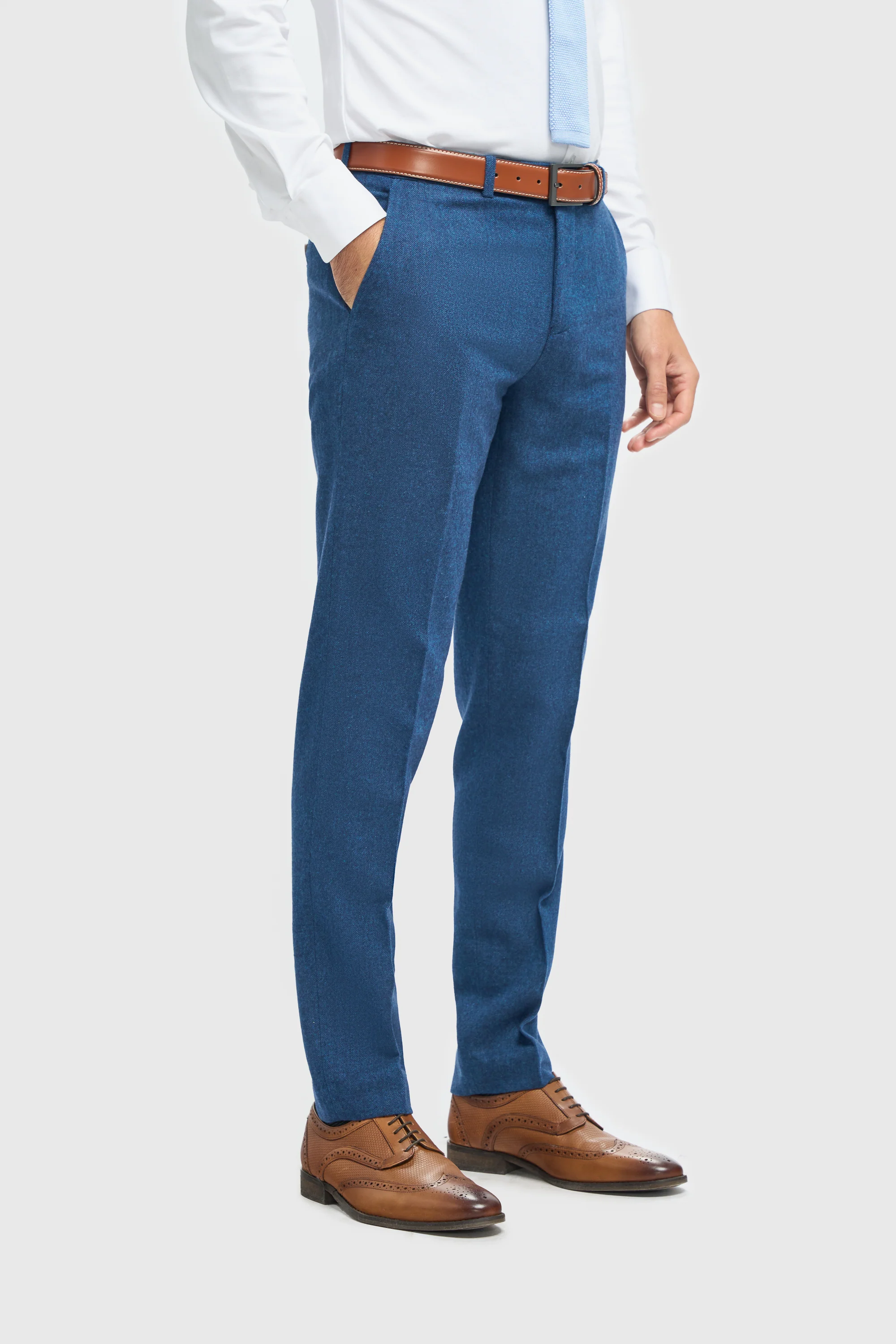 Father & Son Matching Wool Tweed 3-Piece Suit Set - Orson Blue - Image 9
