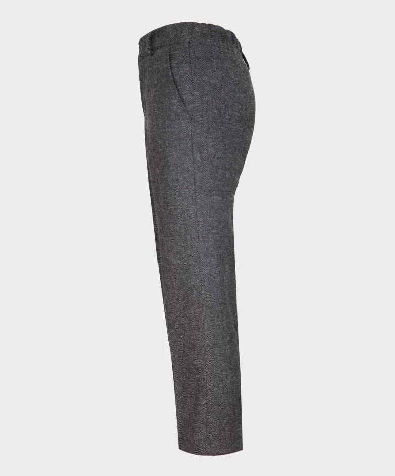 Boys Tailored Fit Herringbone Grey Trousers - GEORGE - Dark Grey - Image 3