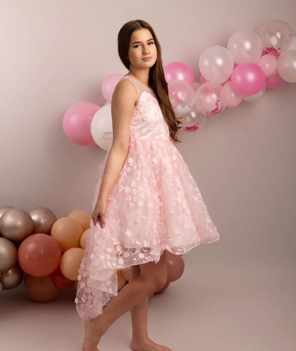 Floral Dress for Girls - COURTNEY - Pink - Image 2