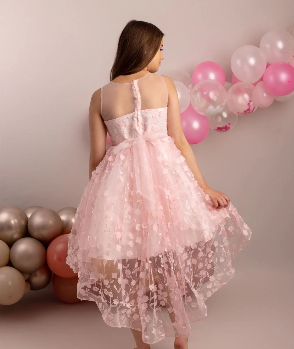 Floral Dress for Girls - COURTNEY - Pink - Image 3