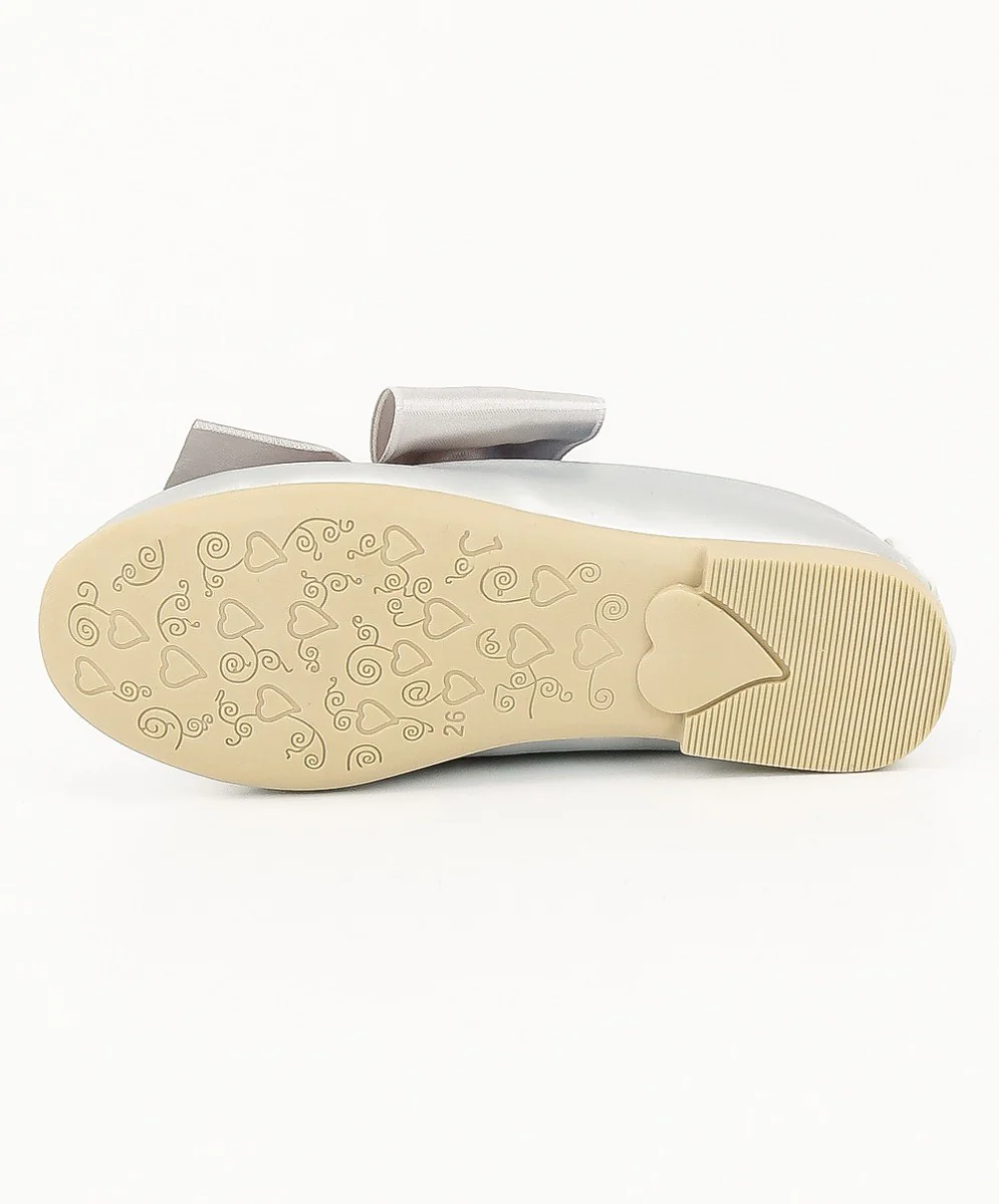 Girls Patent Flat Mary Jane Shoes - ELENA - Silver - Image 7