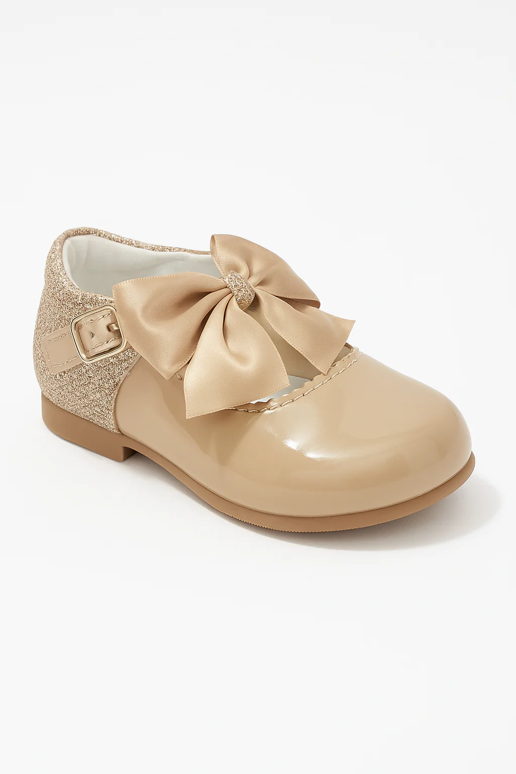 Girls Bow Patent Mary Jane Shoes – KRISTY - Camel