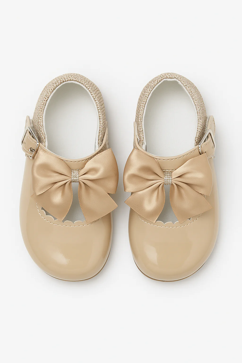Girls Bow Patent Mary Jane Shoes – KRISTY - Camel - Image 2